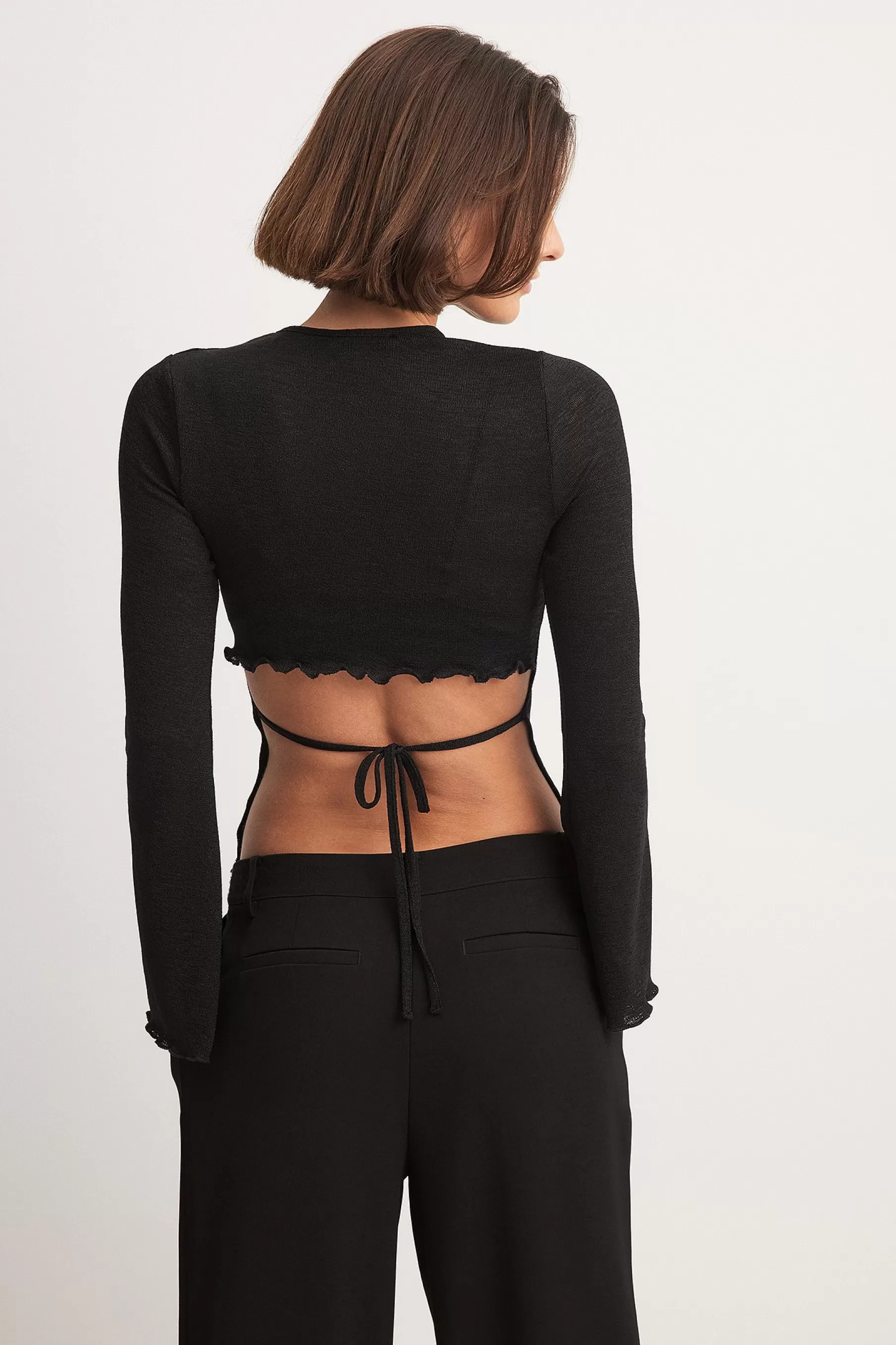 NA-KD Open Back Top Black