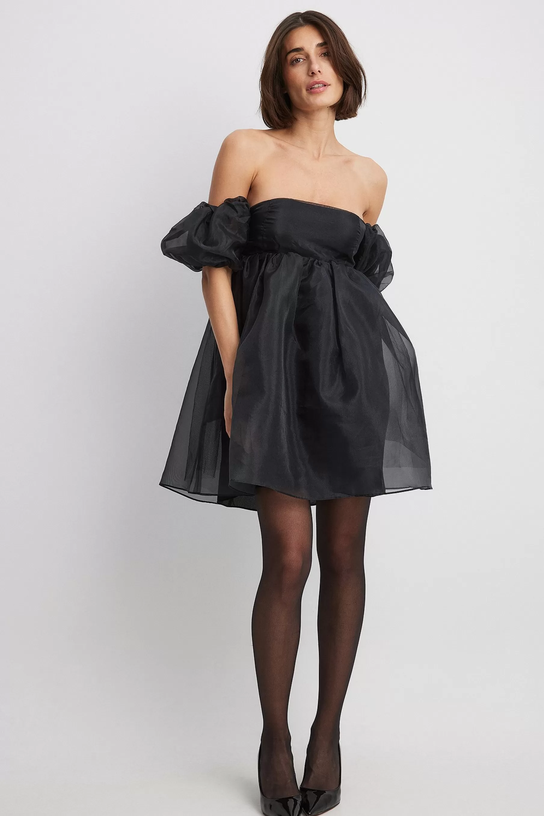 NA-KD Organza Dress Black