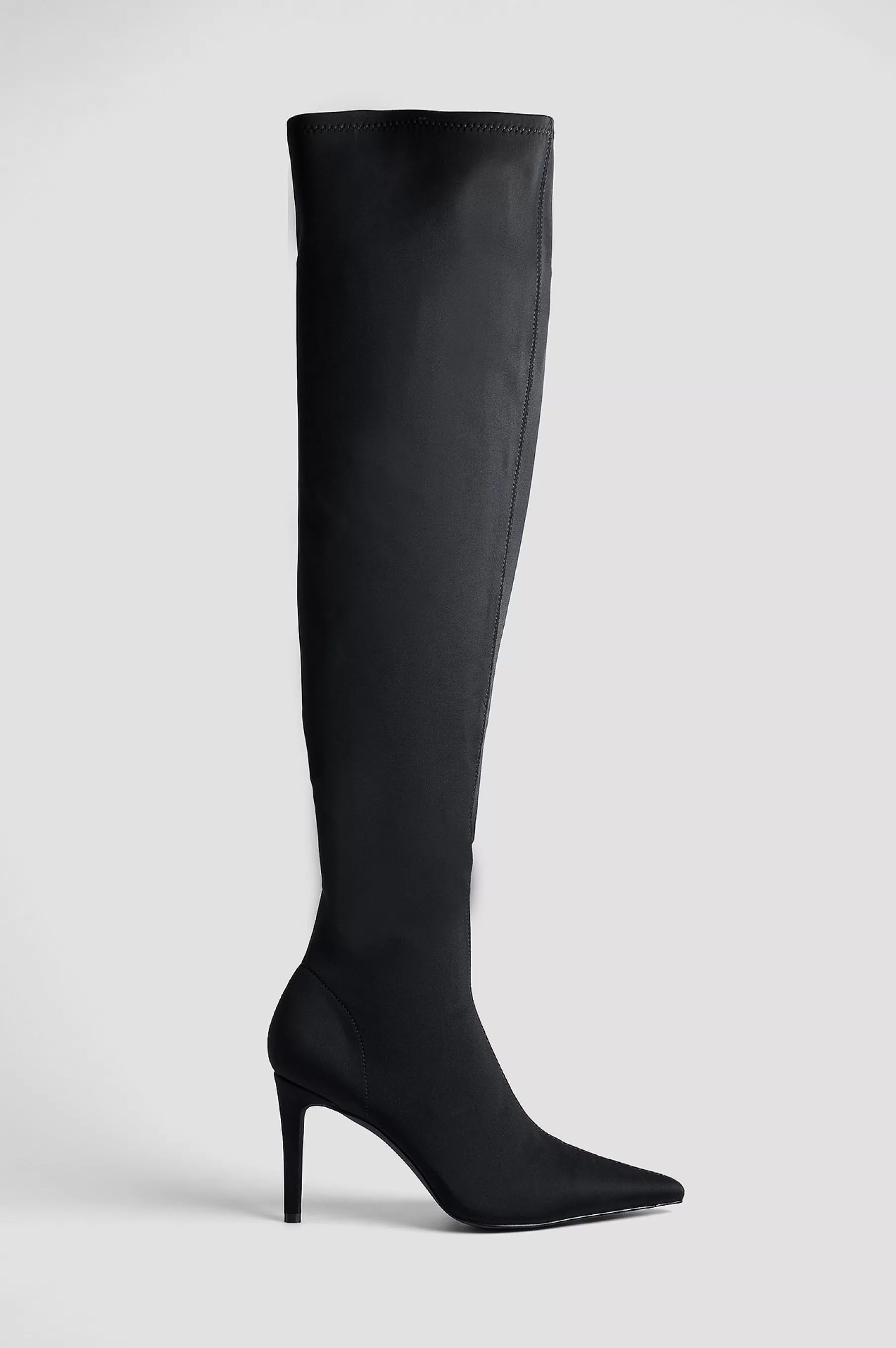 NA-KD Over Knee Pointy Toe Boots Black