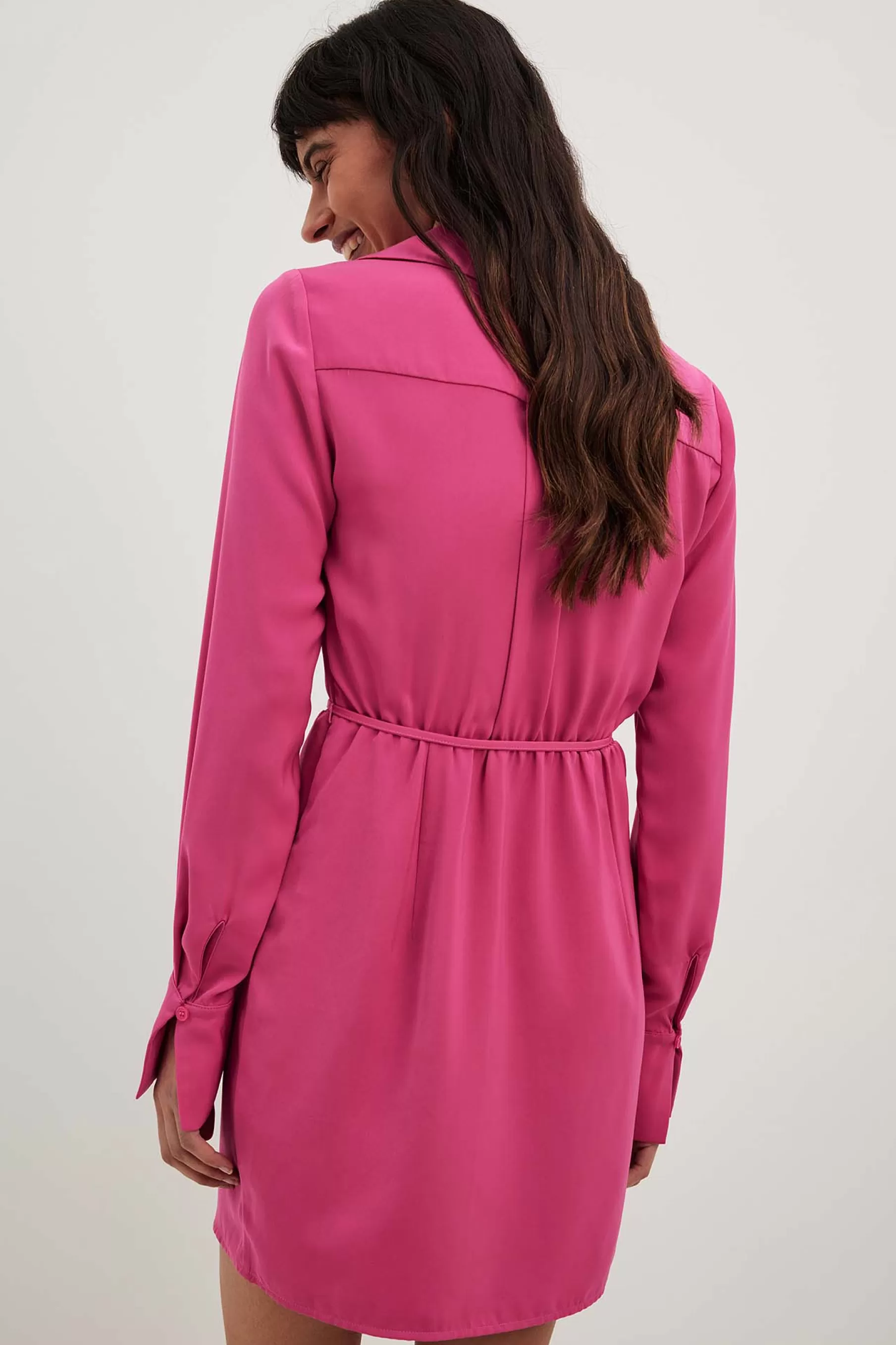 NA-KD Overlap Classic Mini Dress Pink