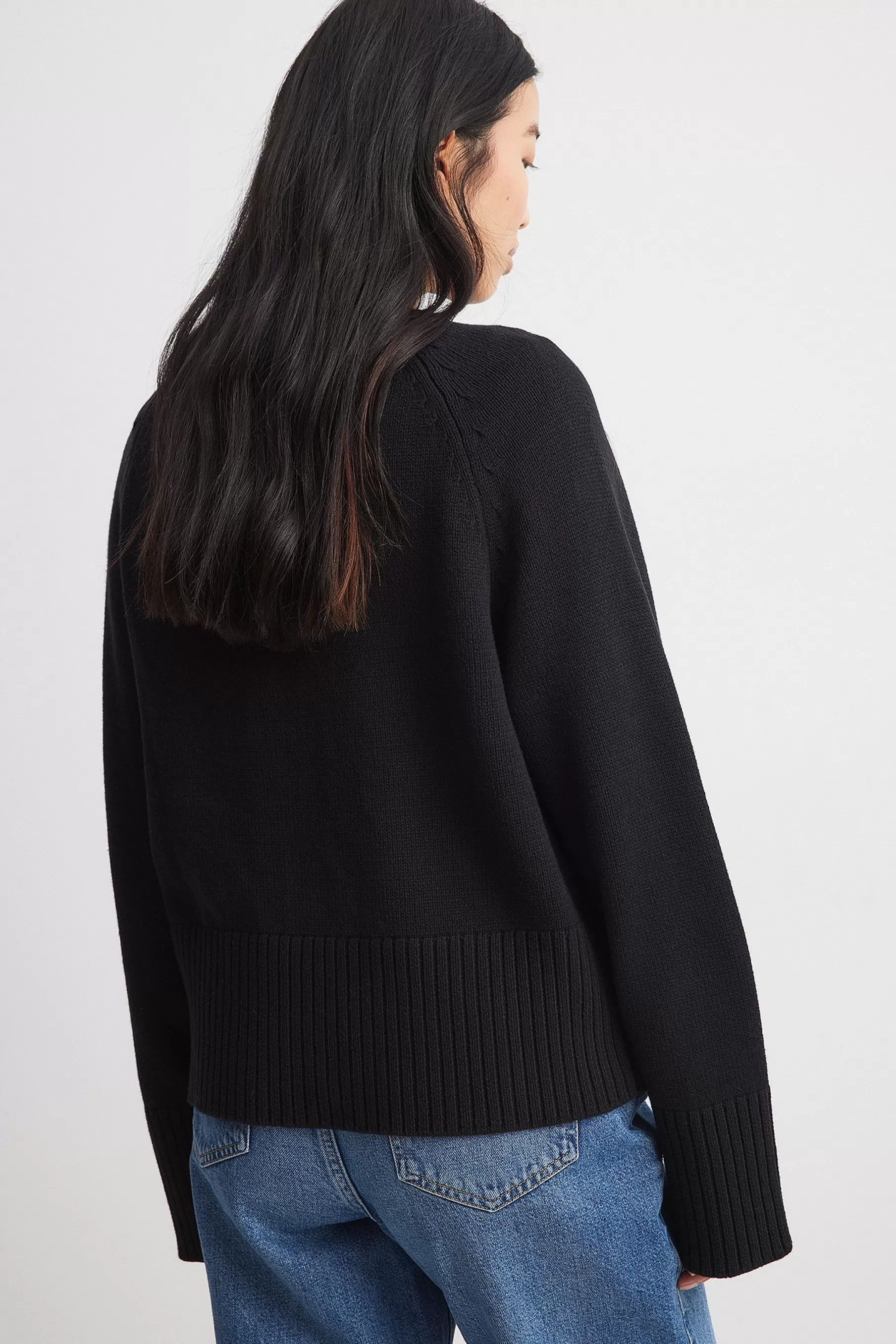 NA-KD Oversized Knitted Cardigan Black