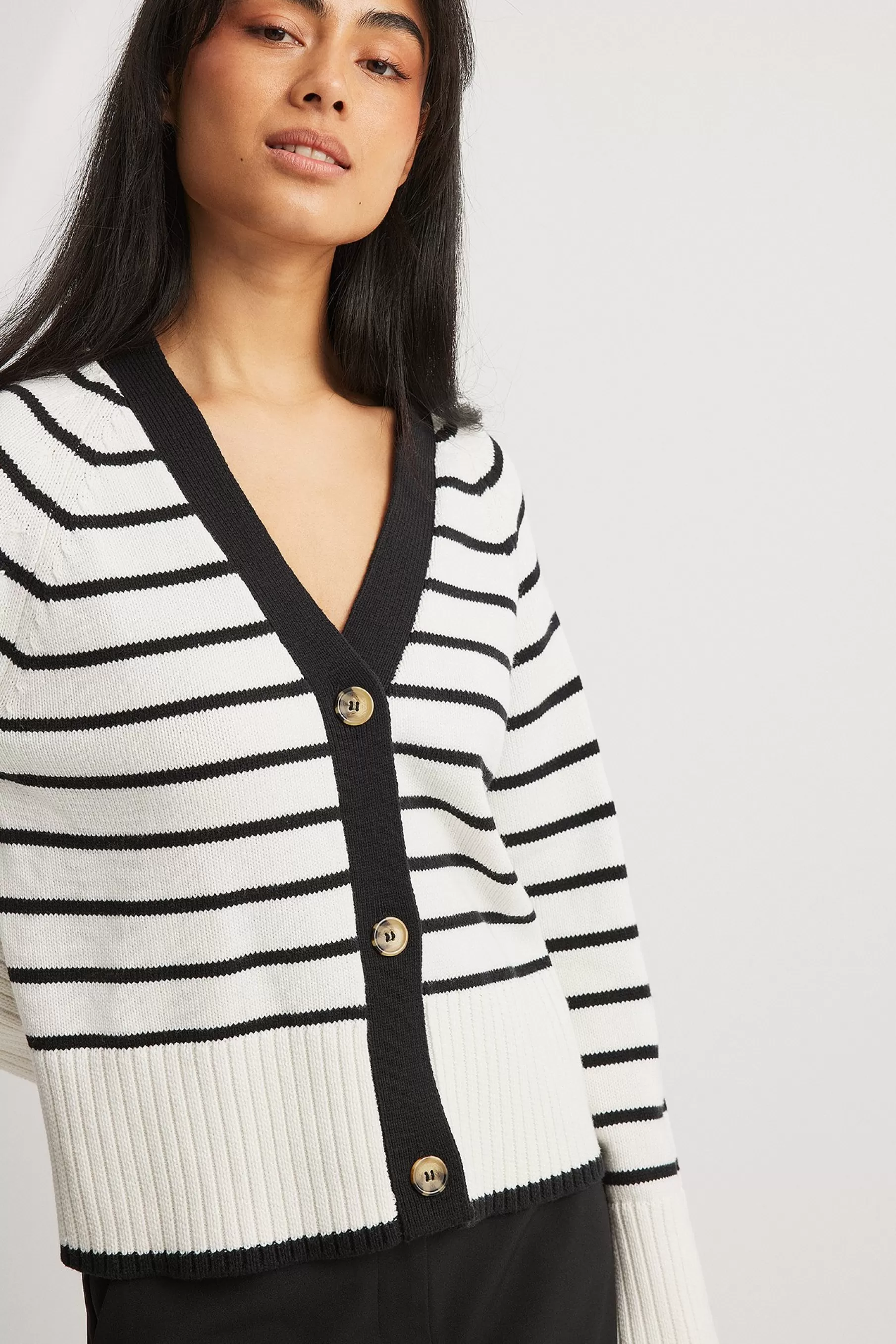 NA-KD Oversized Knitted Cardigan Stripe