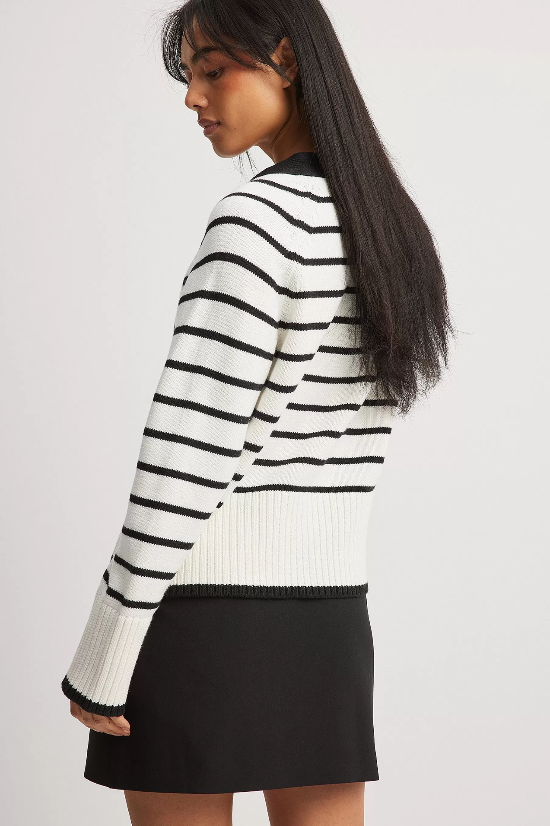 NA-KD Oversized Knitted Cardigan Stripe