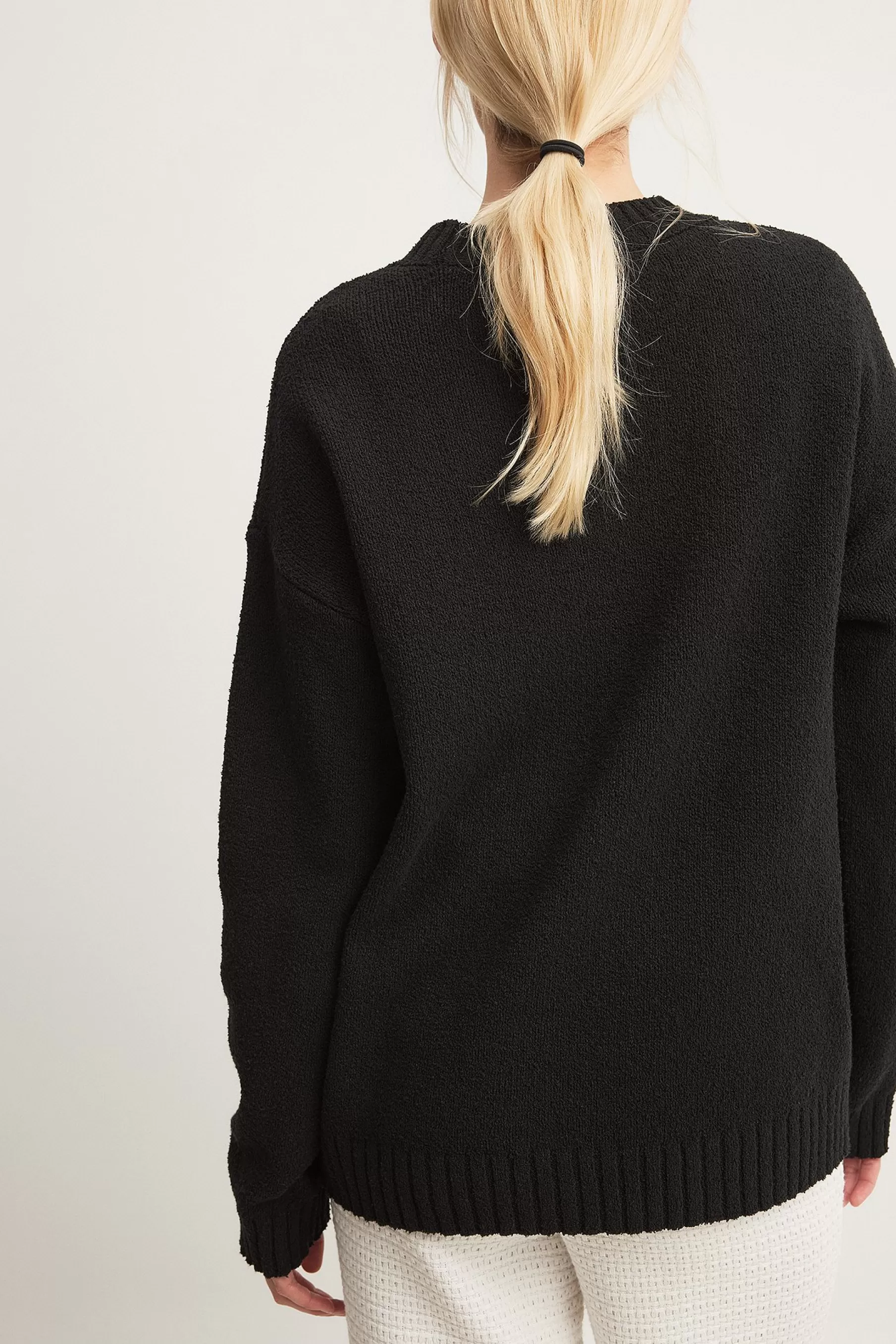 NA-KD Oversized Knitted Sweater Black