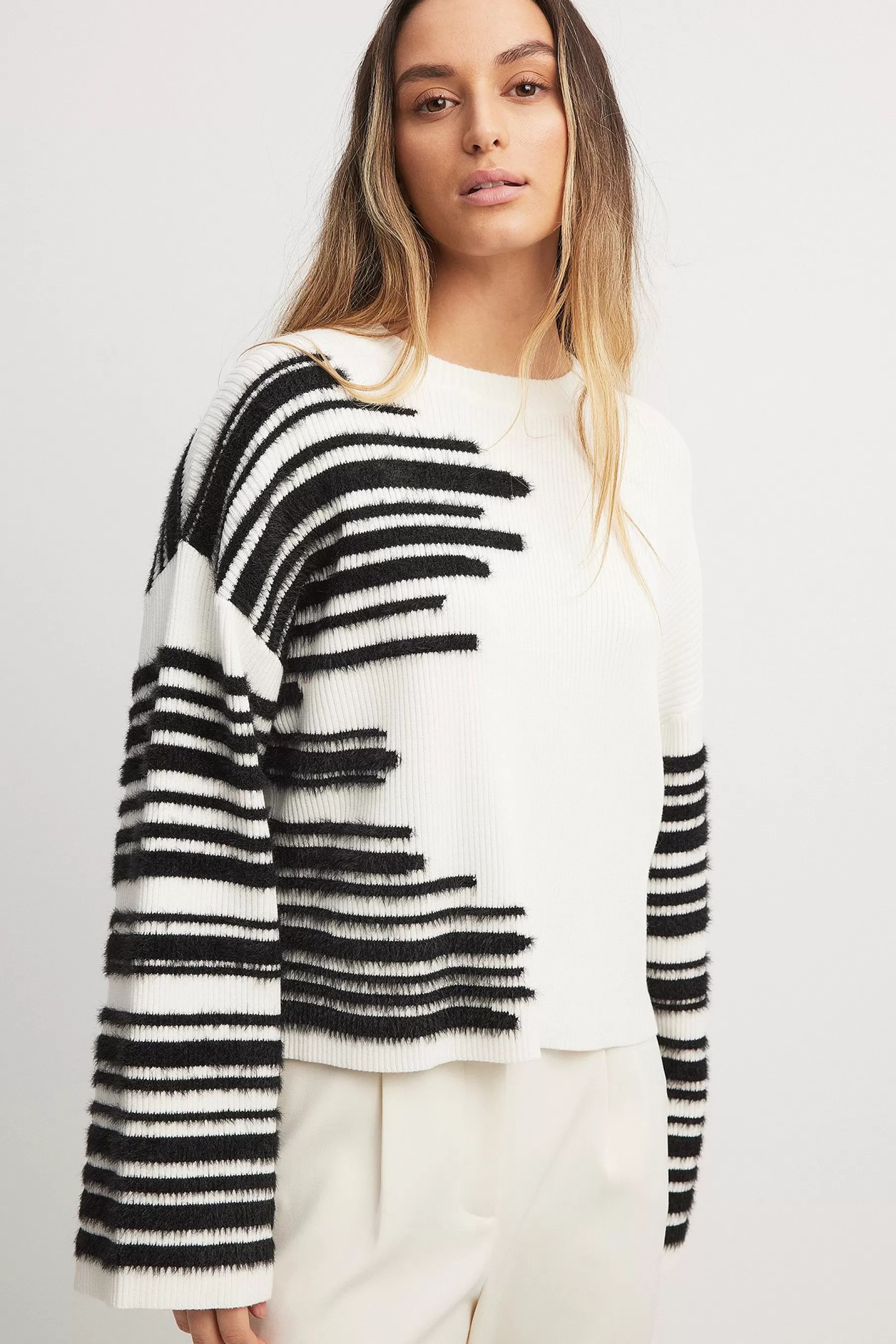 NA-KD Oversized Knitted Sweater Stripe