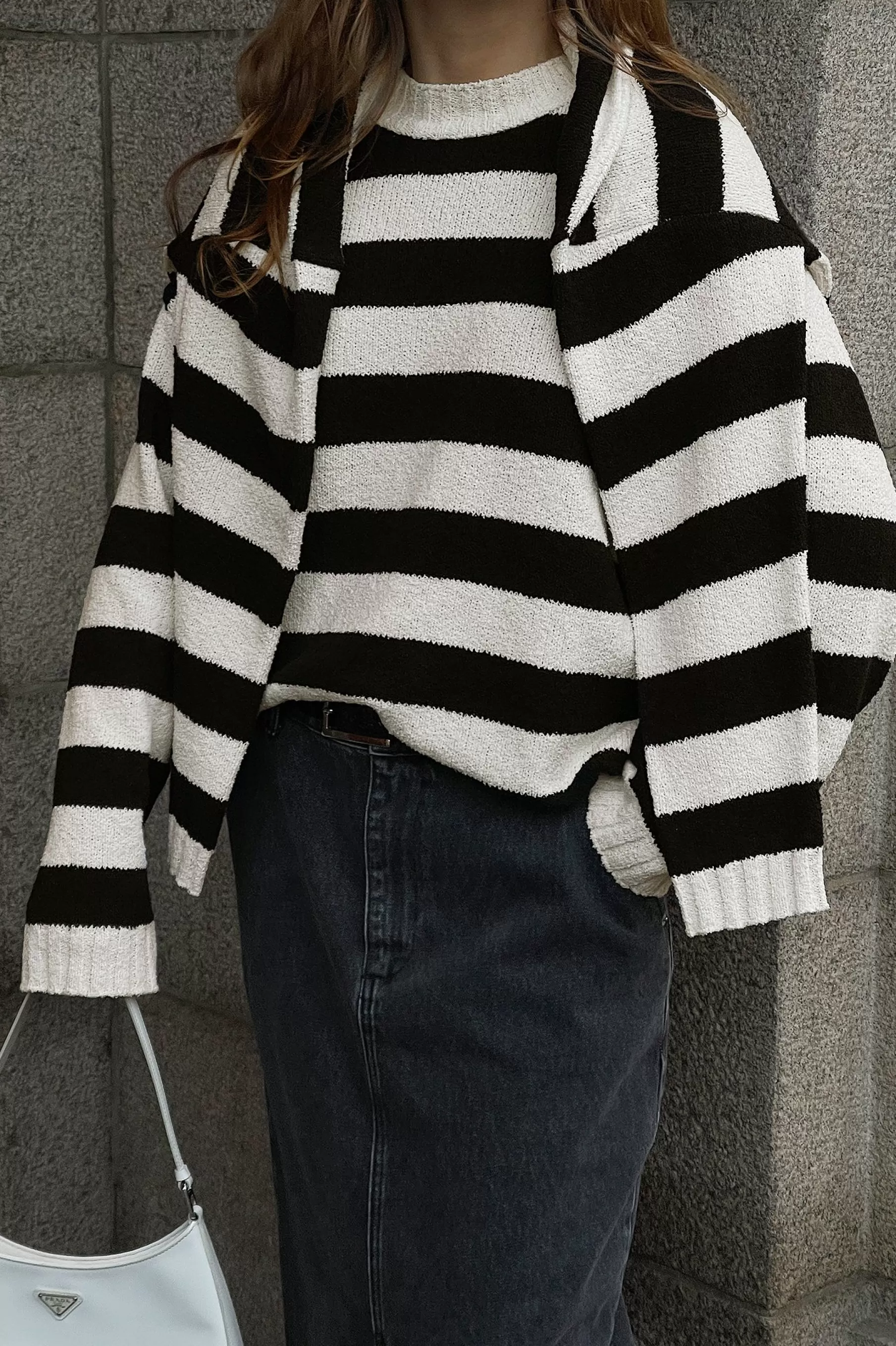 NA-KD Oversized Knitted Sweater Stripe