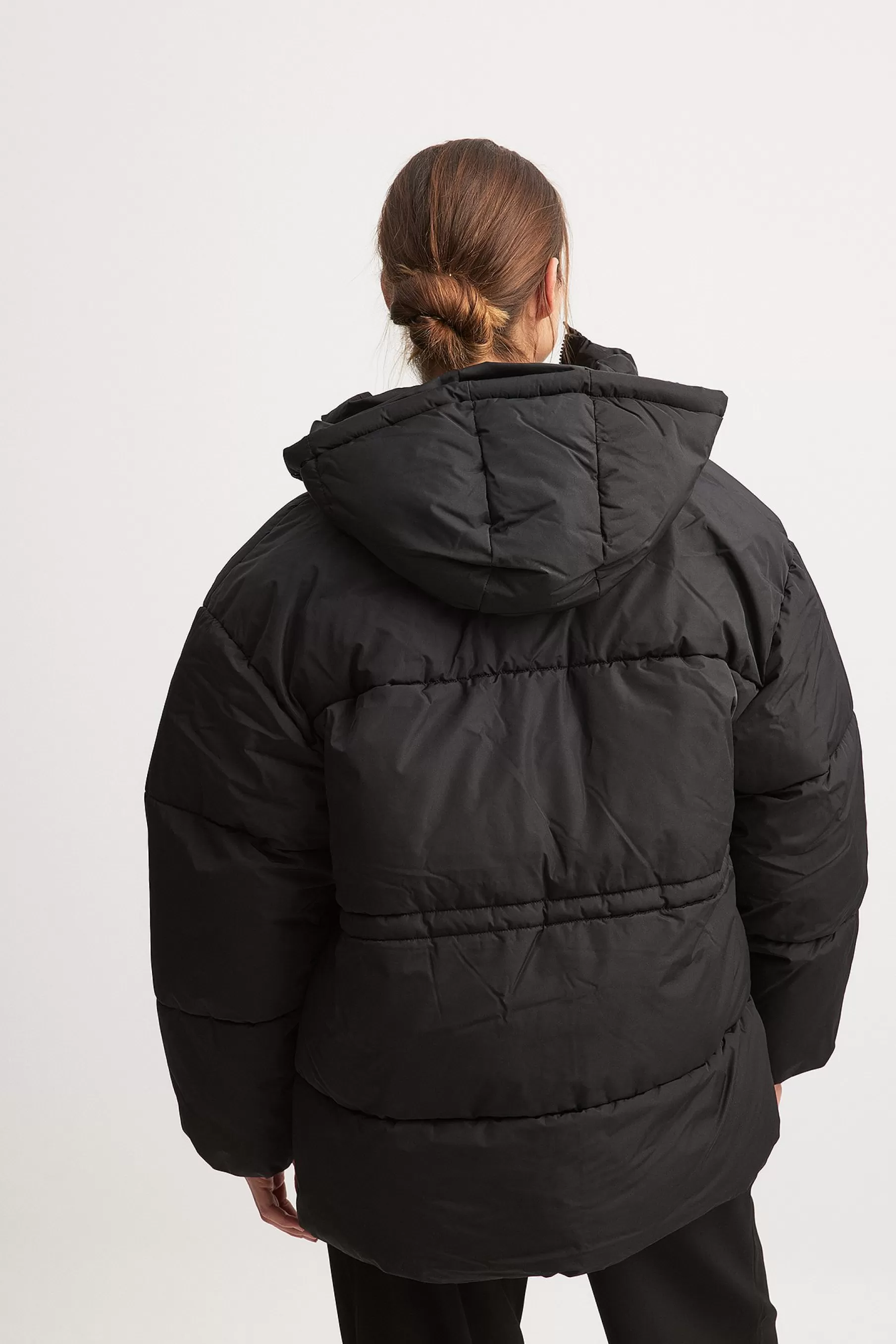 NA-KD Oversized Padded Jacket Black