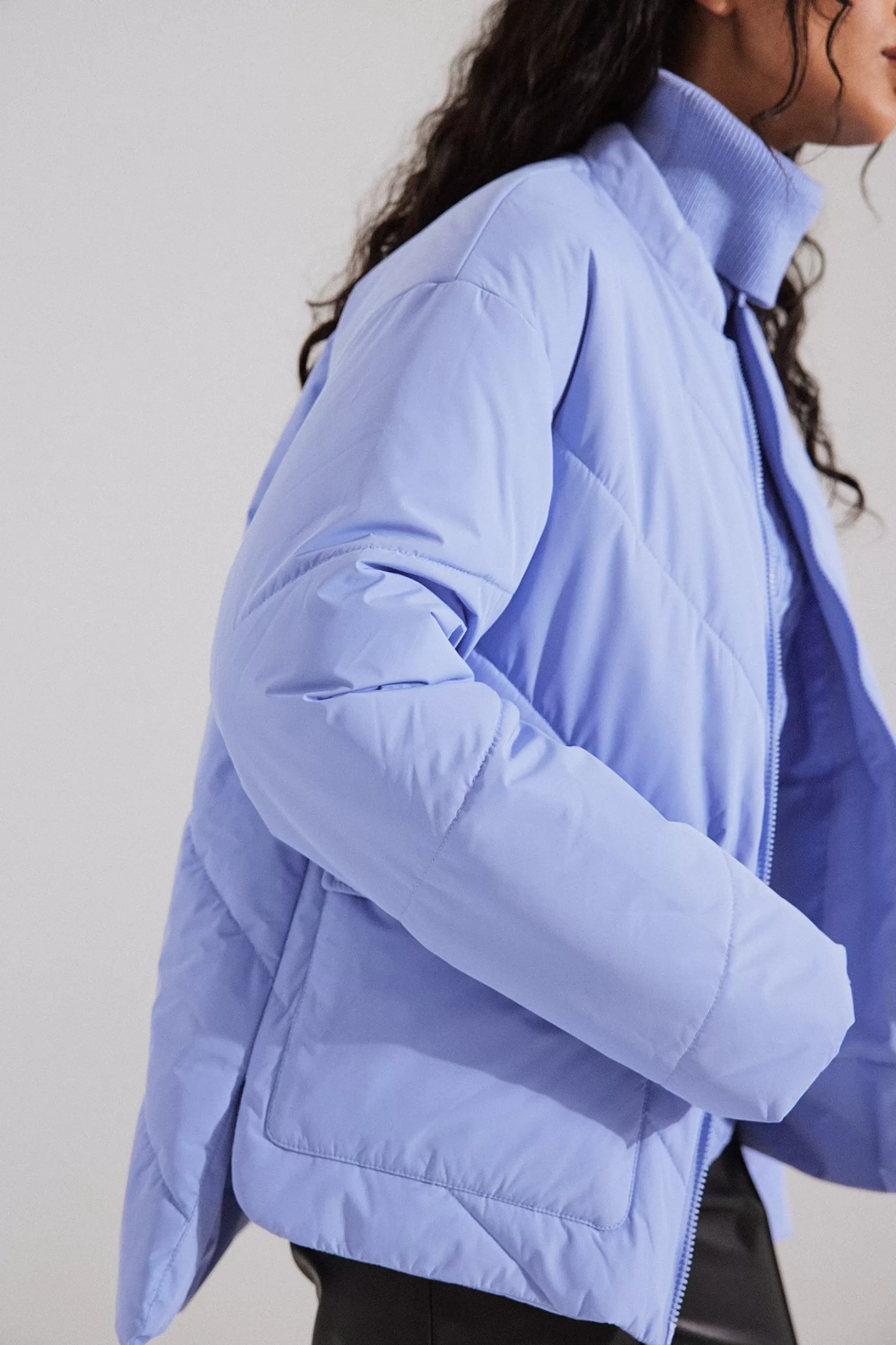 NA-KD Oversized Padded Jacket Blue