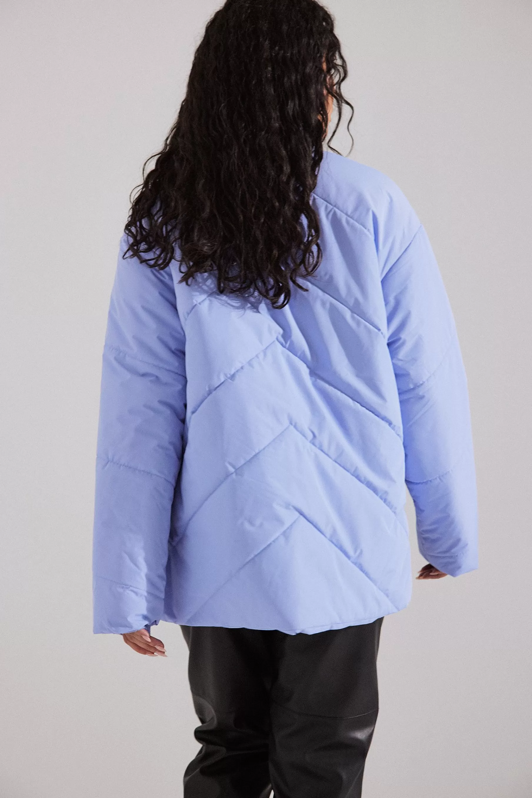 NA-KD Oversized Padded Jacket Blue