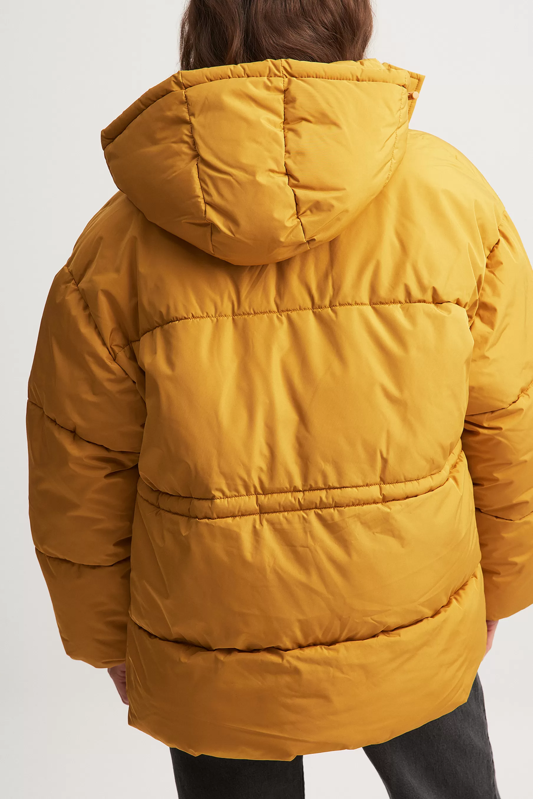 NA-KD Oversized Padded Jacket Yellow