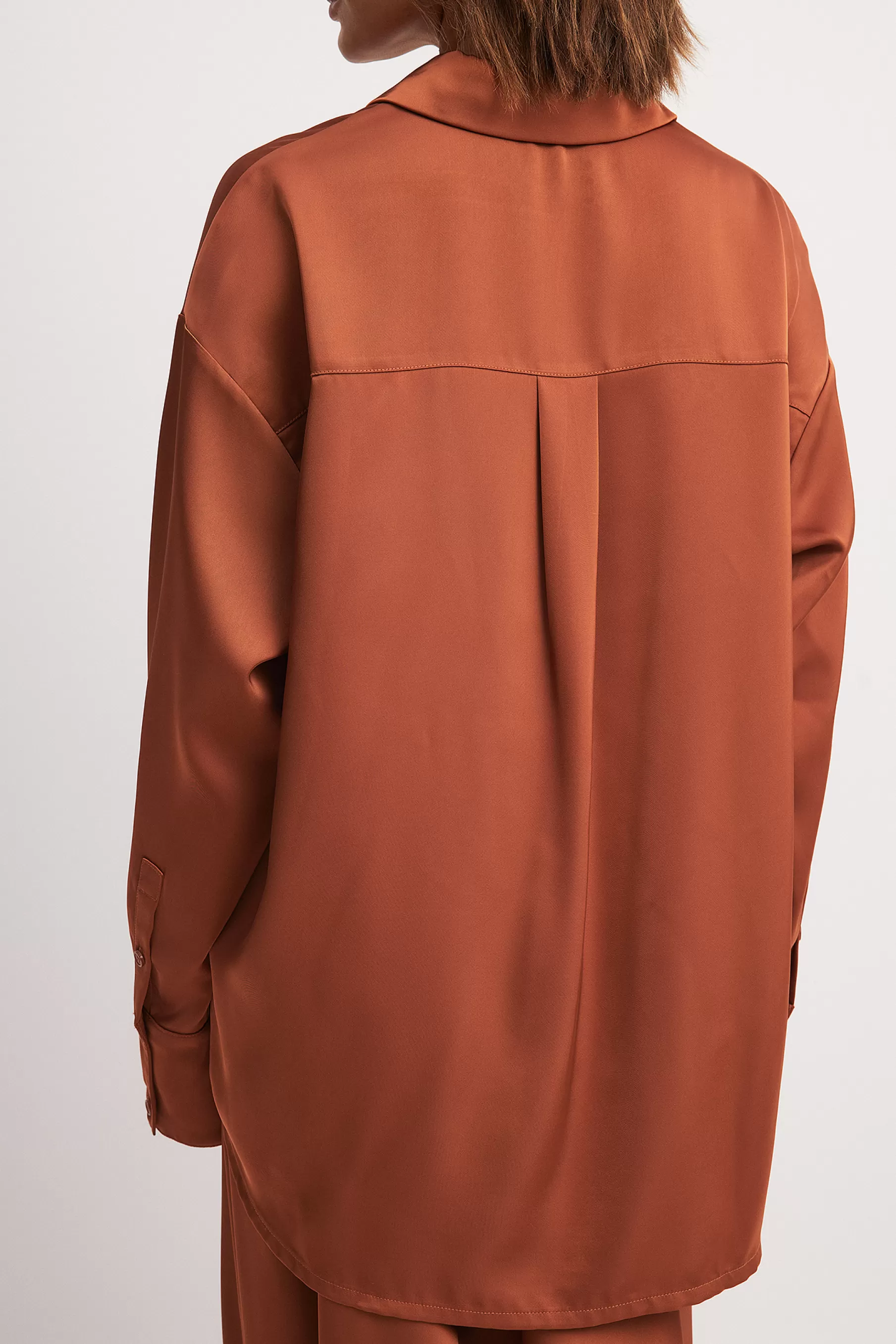 NA-KD Oversized Shirt Brown