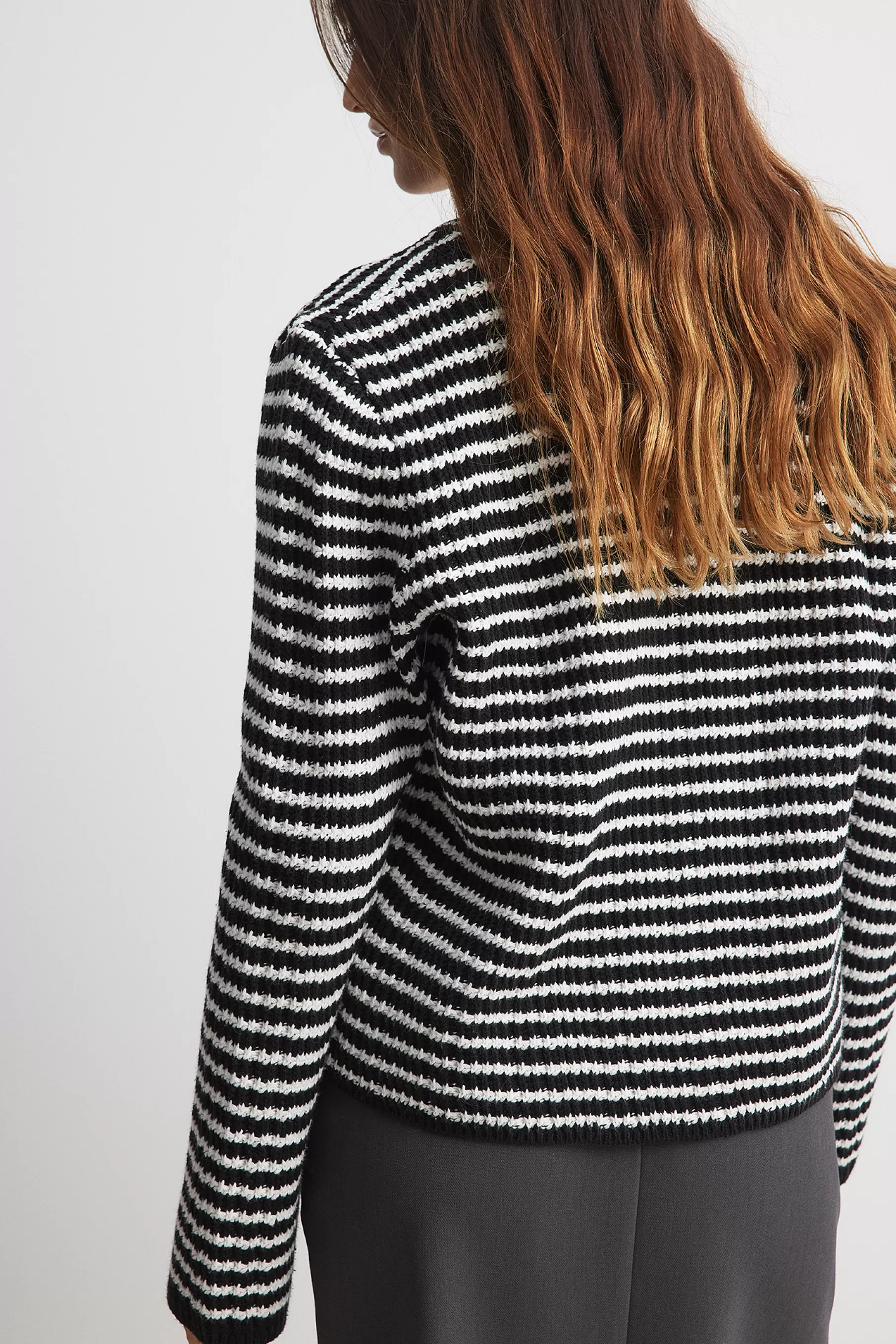 NA-KD Oversized Striped Knitted Cardigan Stripe