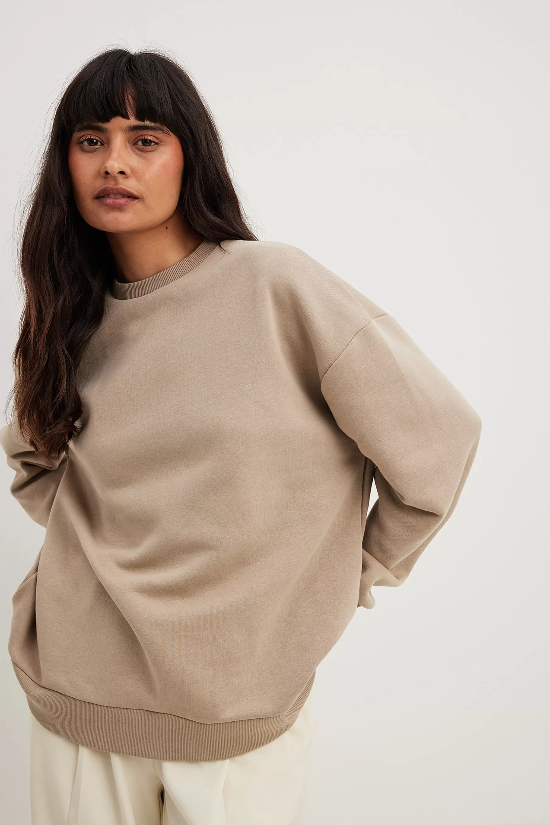 NA-KD Oversized Sweatshirt Beige