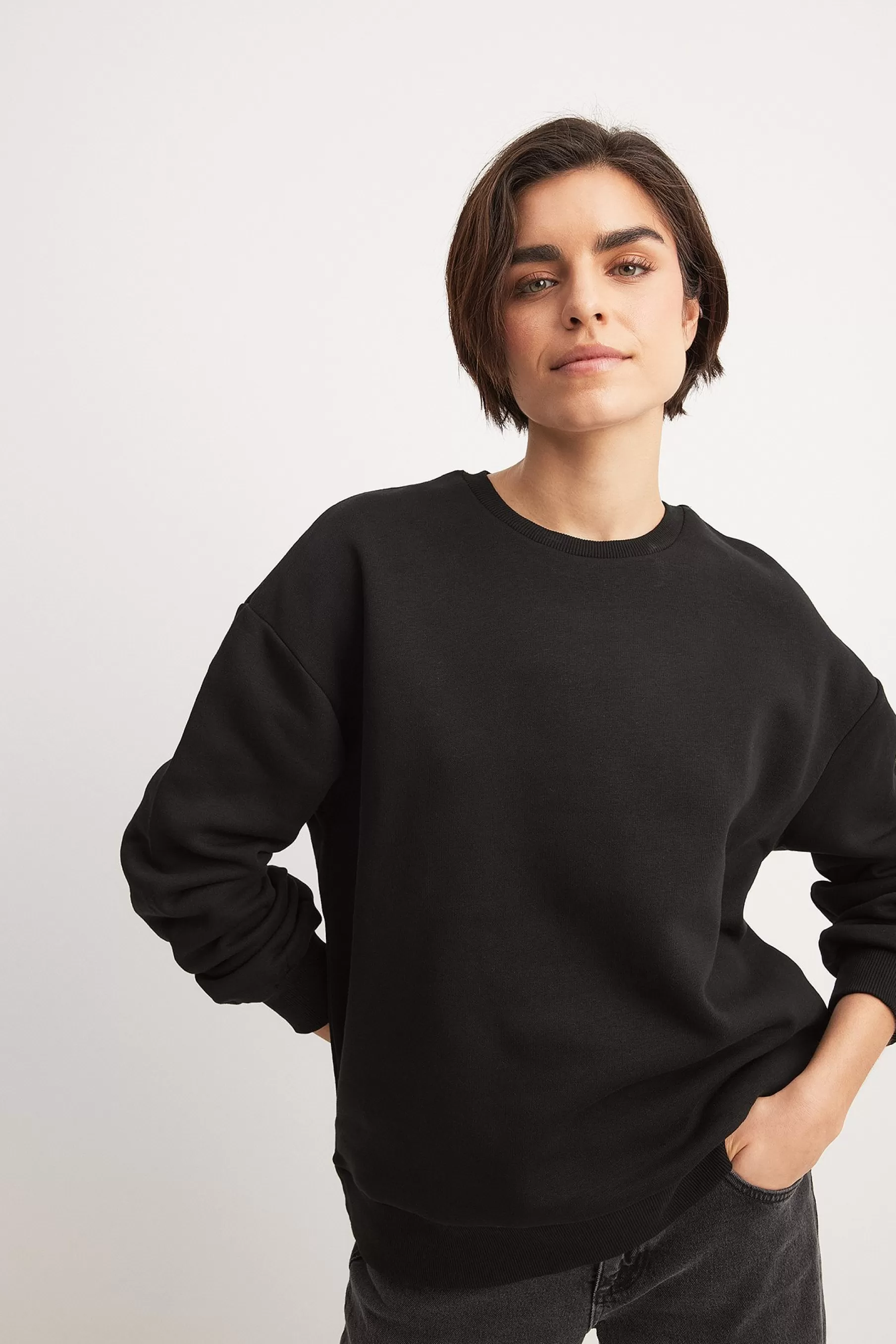 NA-KD Oversized Sweatshirt Black