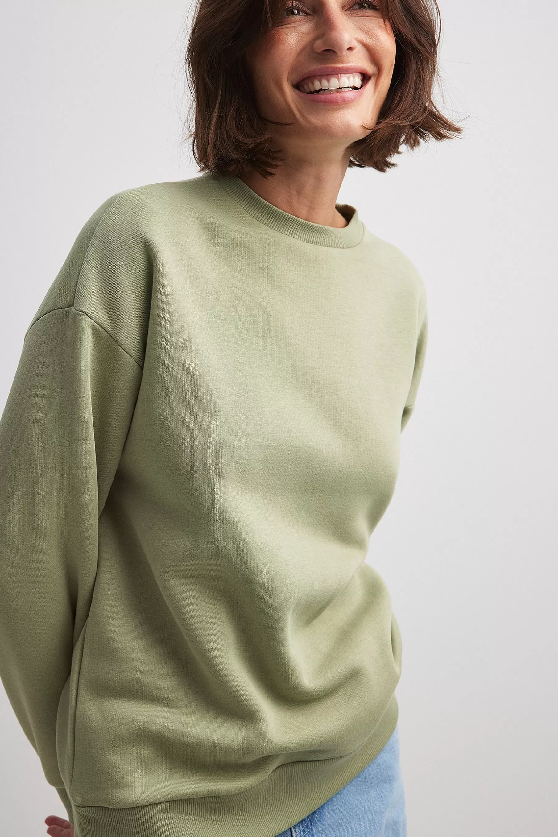 NA-KD Oversized Sweatshirt Green