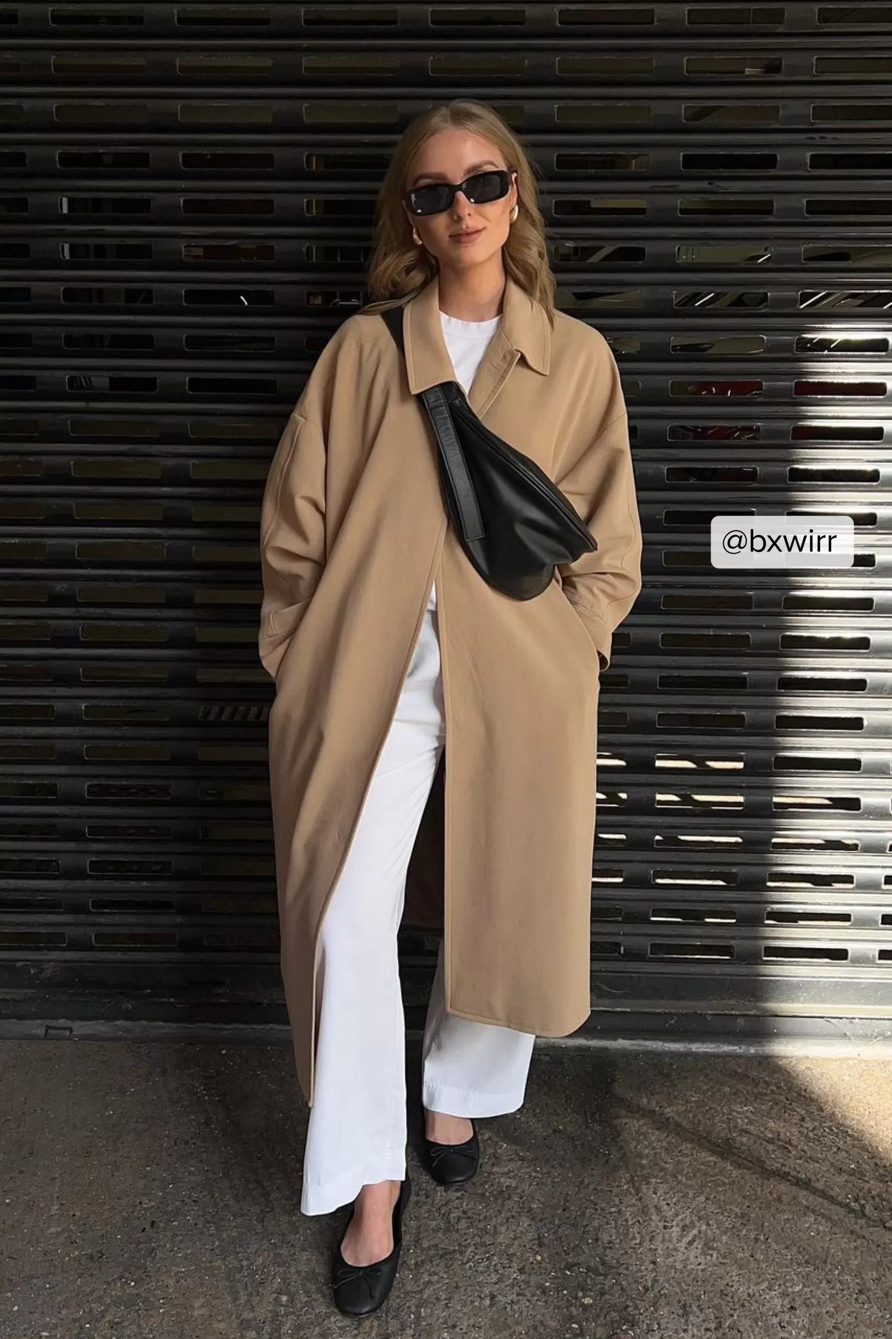 NA-KD Oversized Trenchcoat Beige