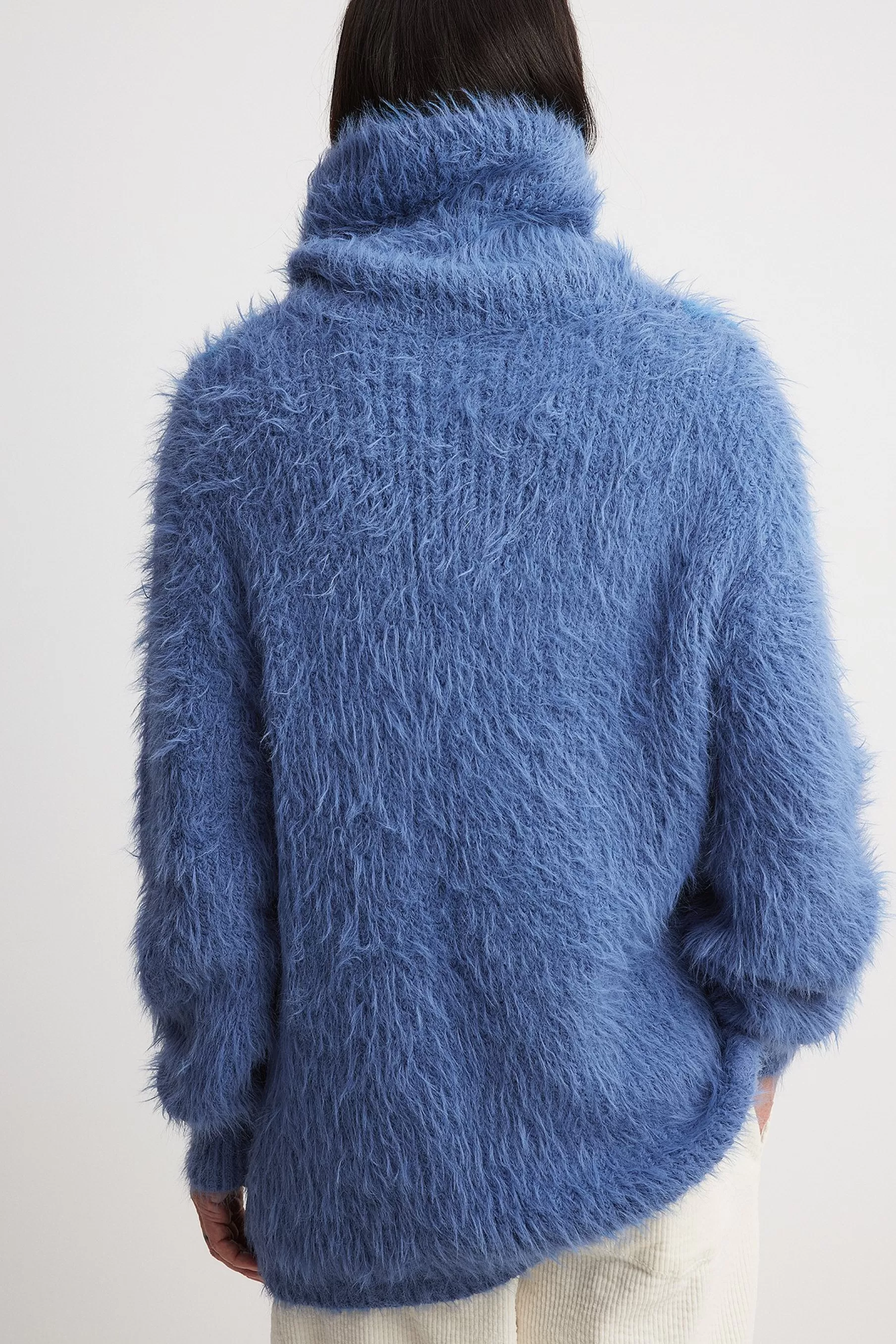 NA-KD Oversized Turtleneck Knitted Sweater Blue