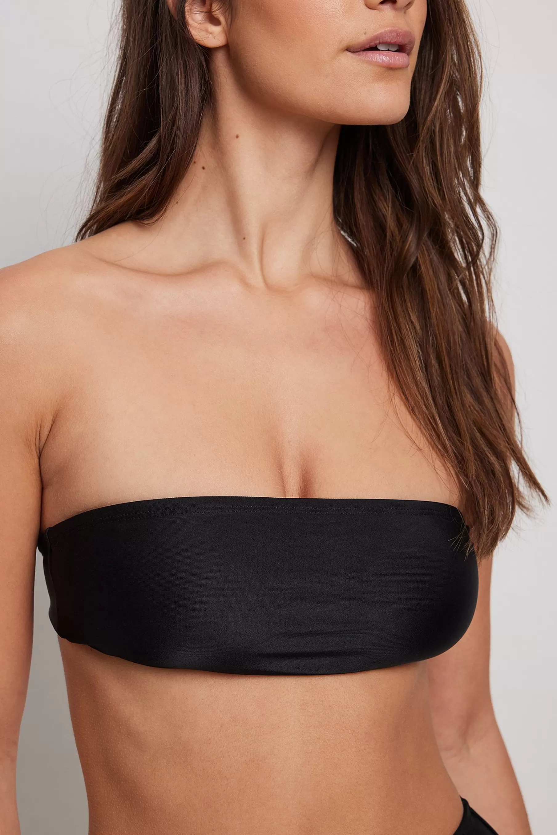 NA-KD Padded Bandeau Bikini Top Black