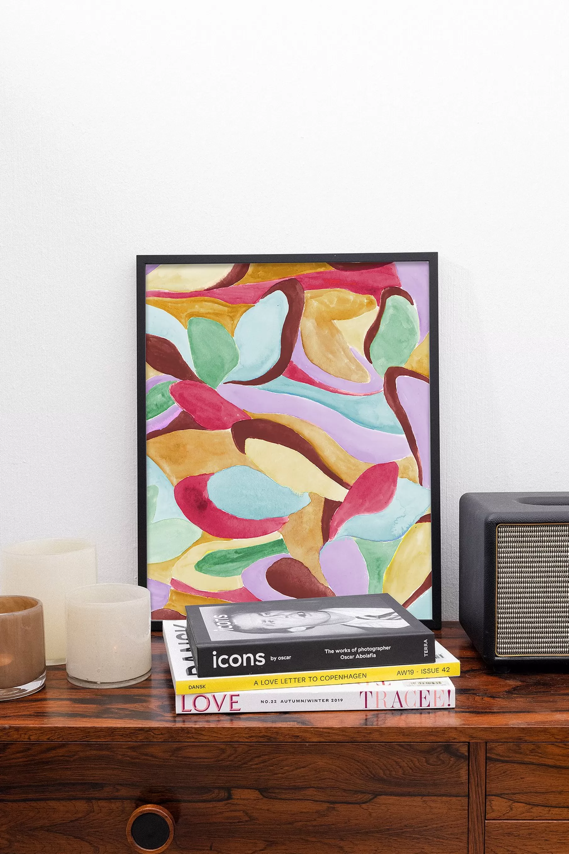 NA-KD Painted Shapes Poster Multicolor