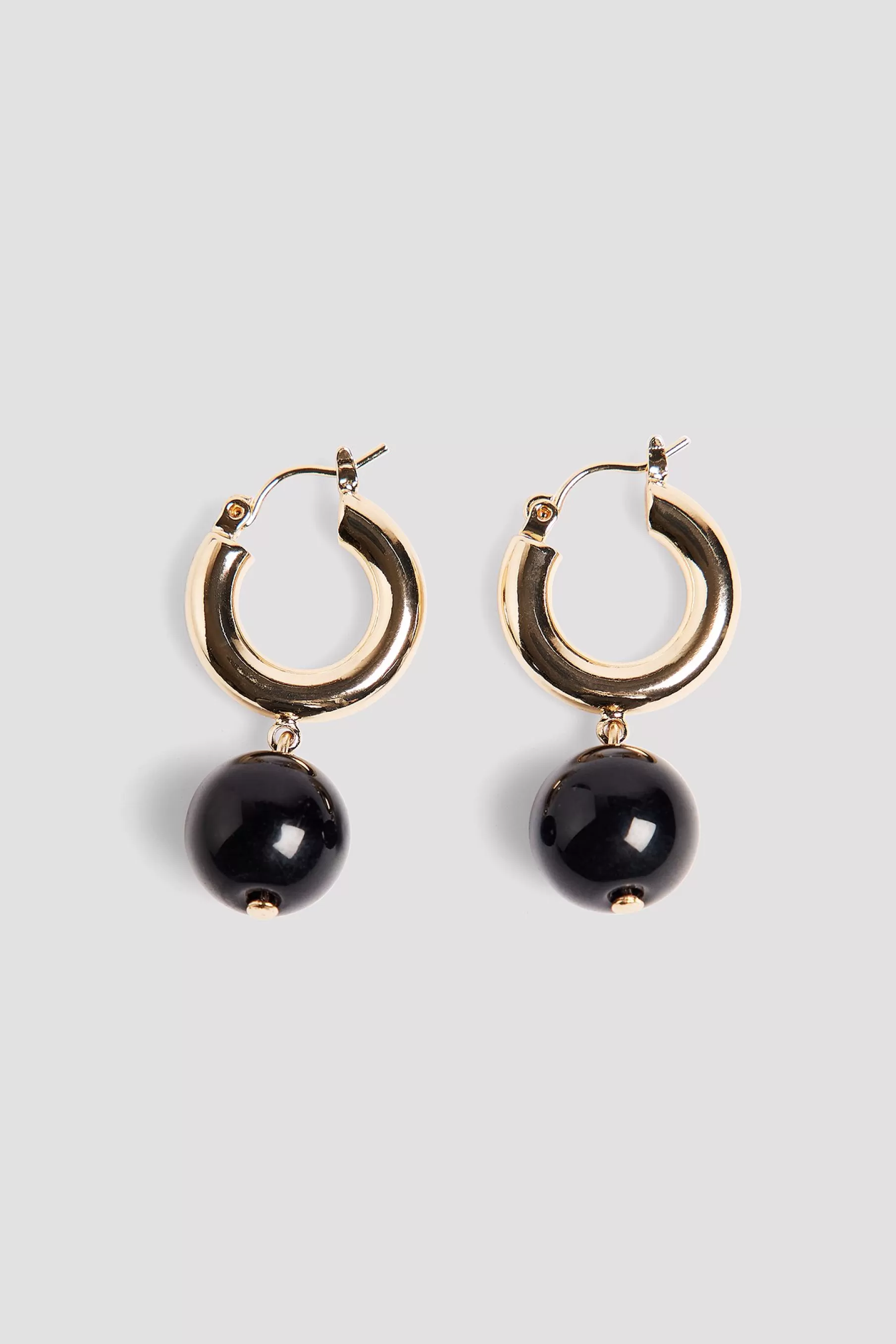 NA-KD Pearl Hoop Earrings Gold