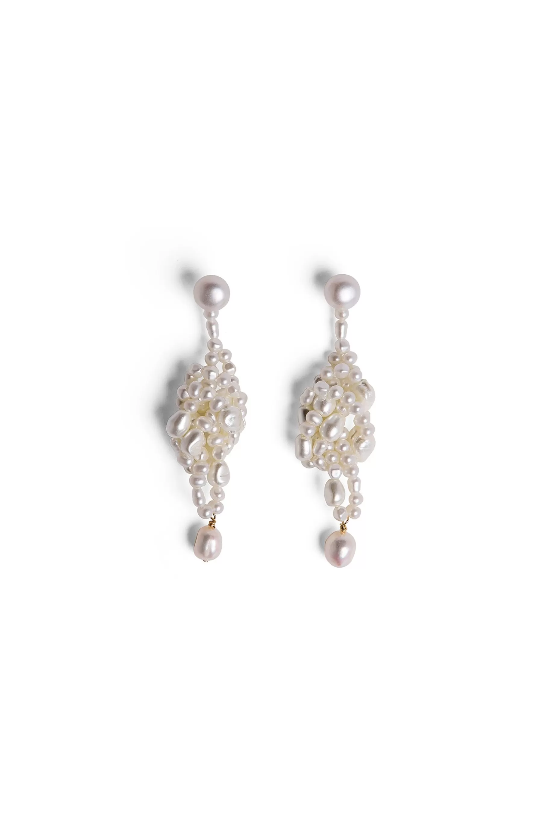 NA-KD Pearl Knot Earrings White