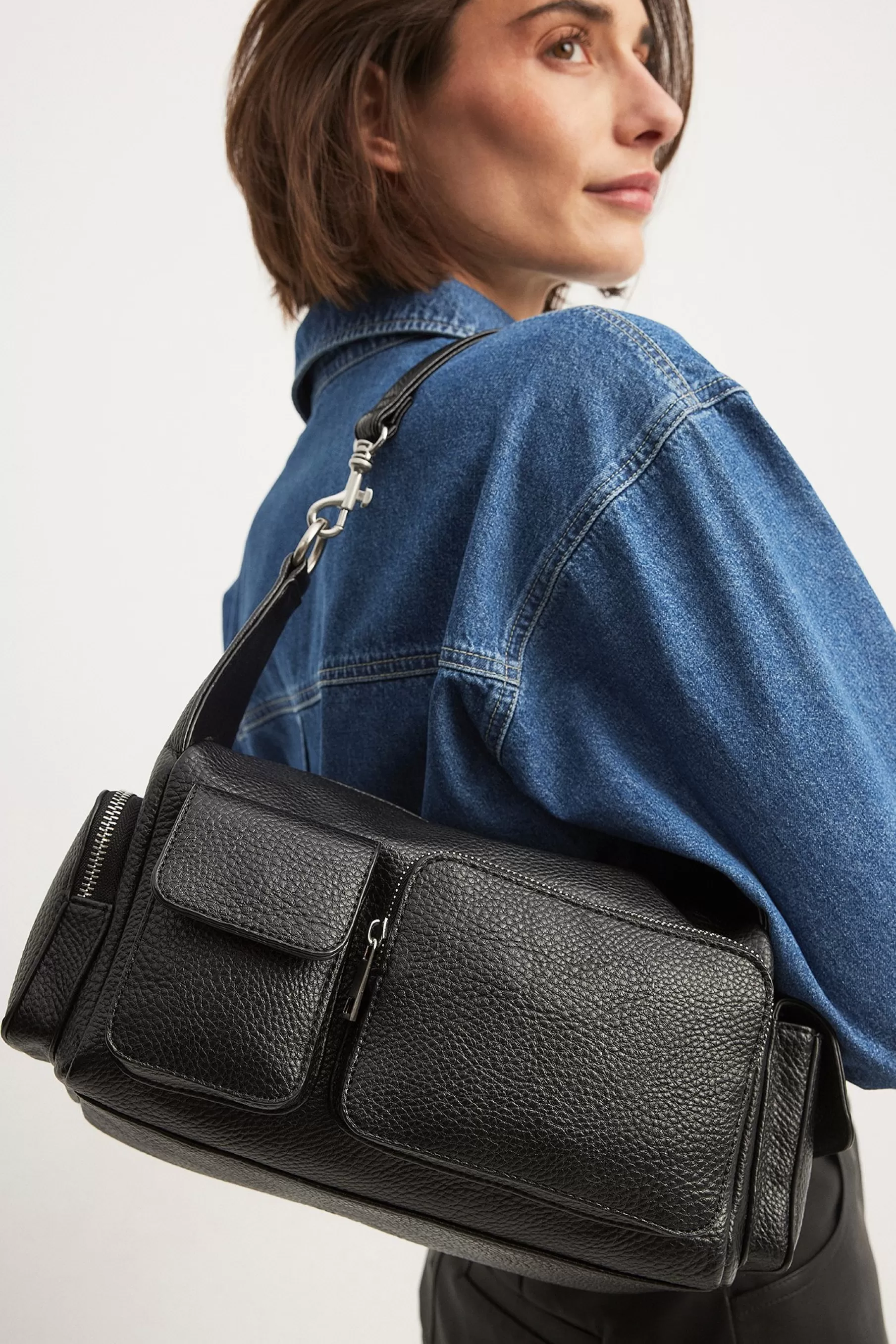 NA-KD Pocket Detail Shoulder Bag Black