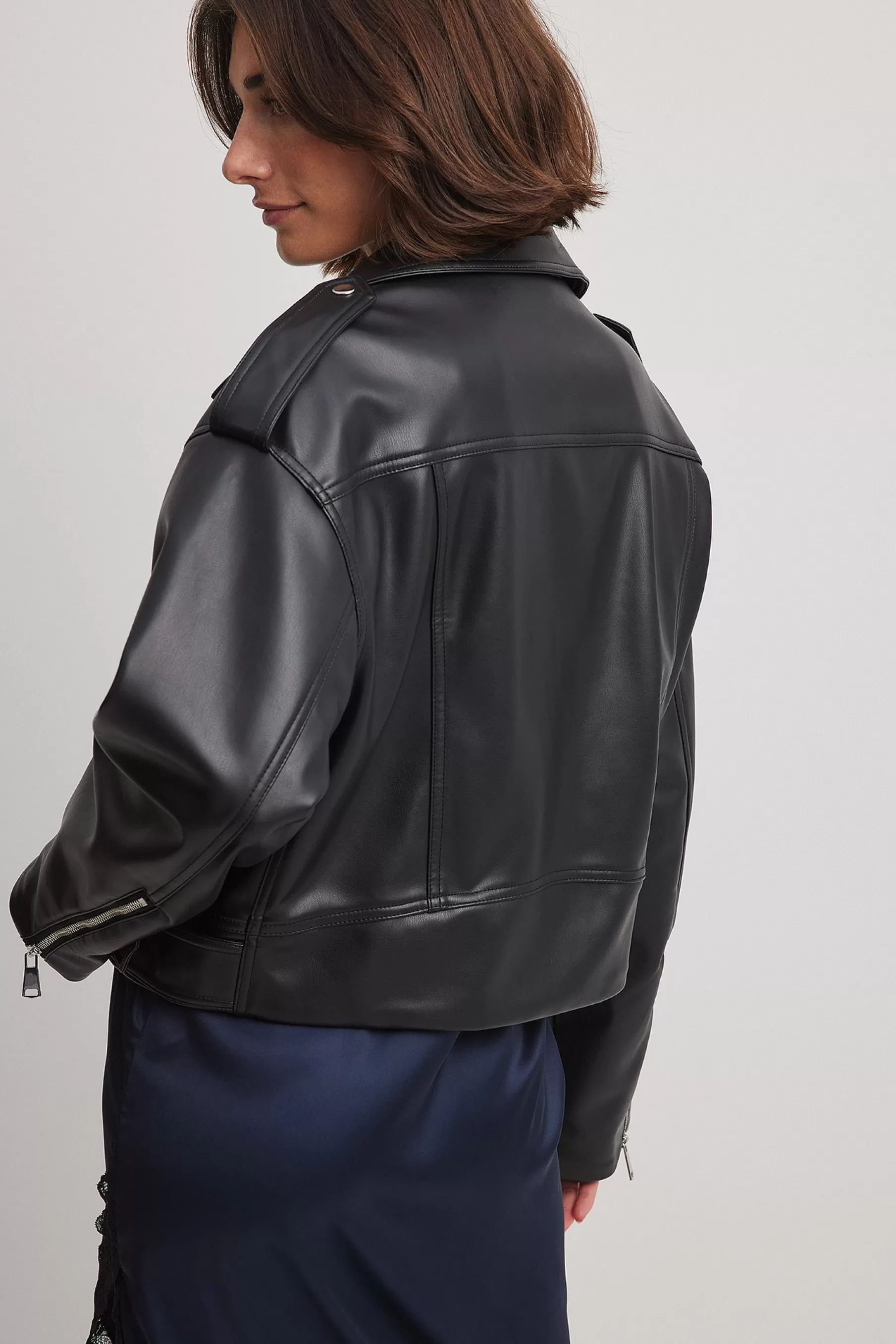 NA-KD Pu Biker Jacket Black