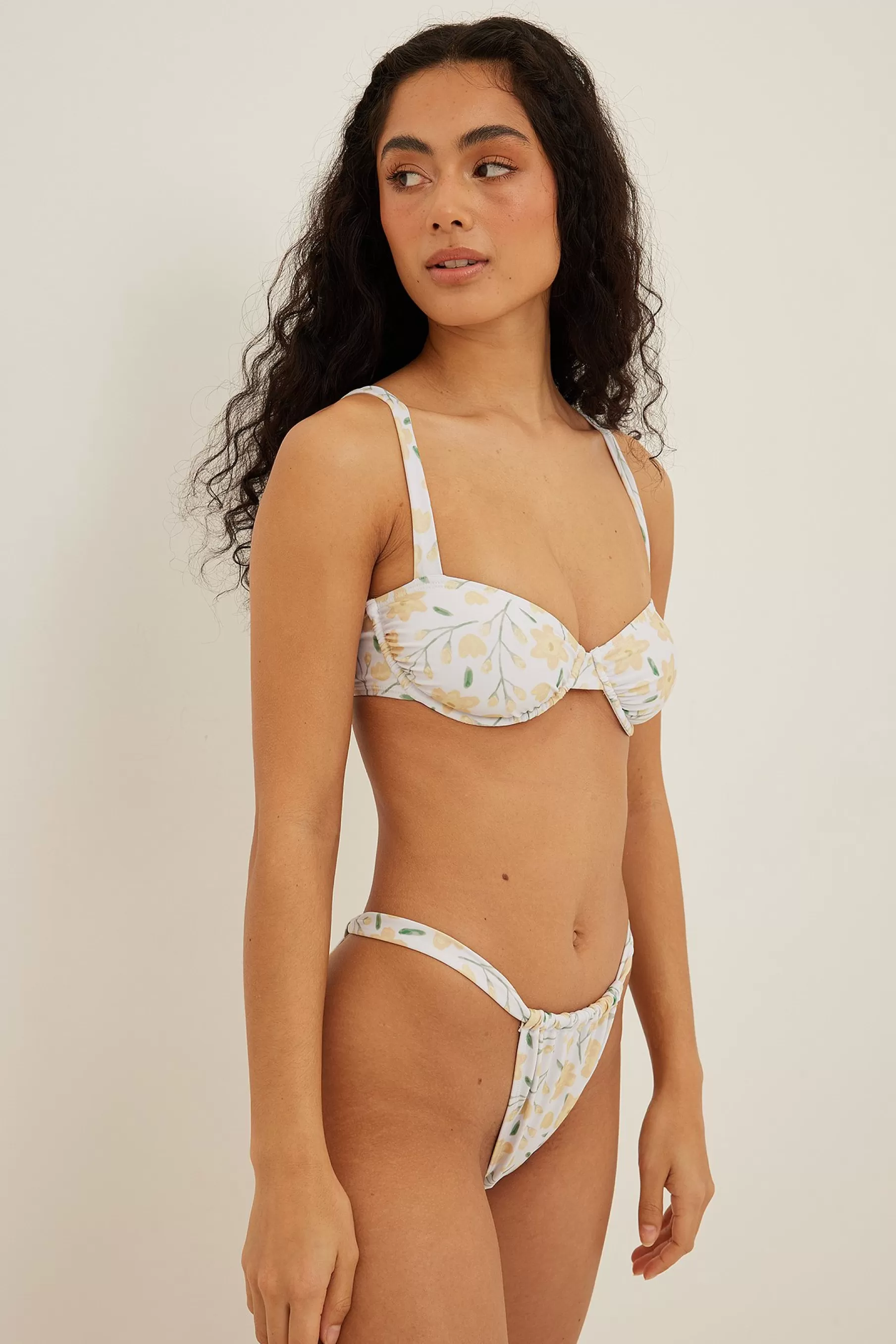 NA-KD Recycled Drawstring Bikini Panty Flower