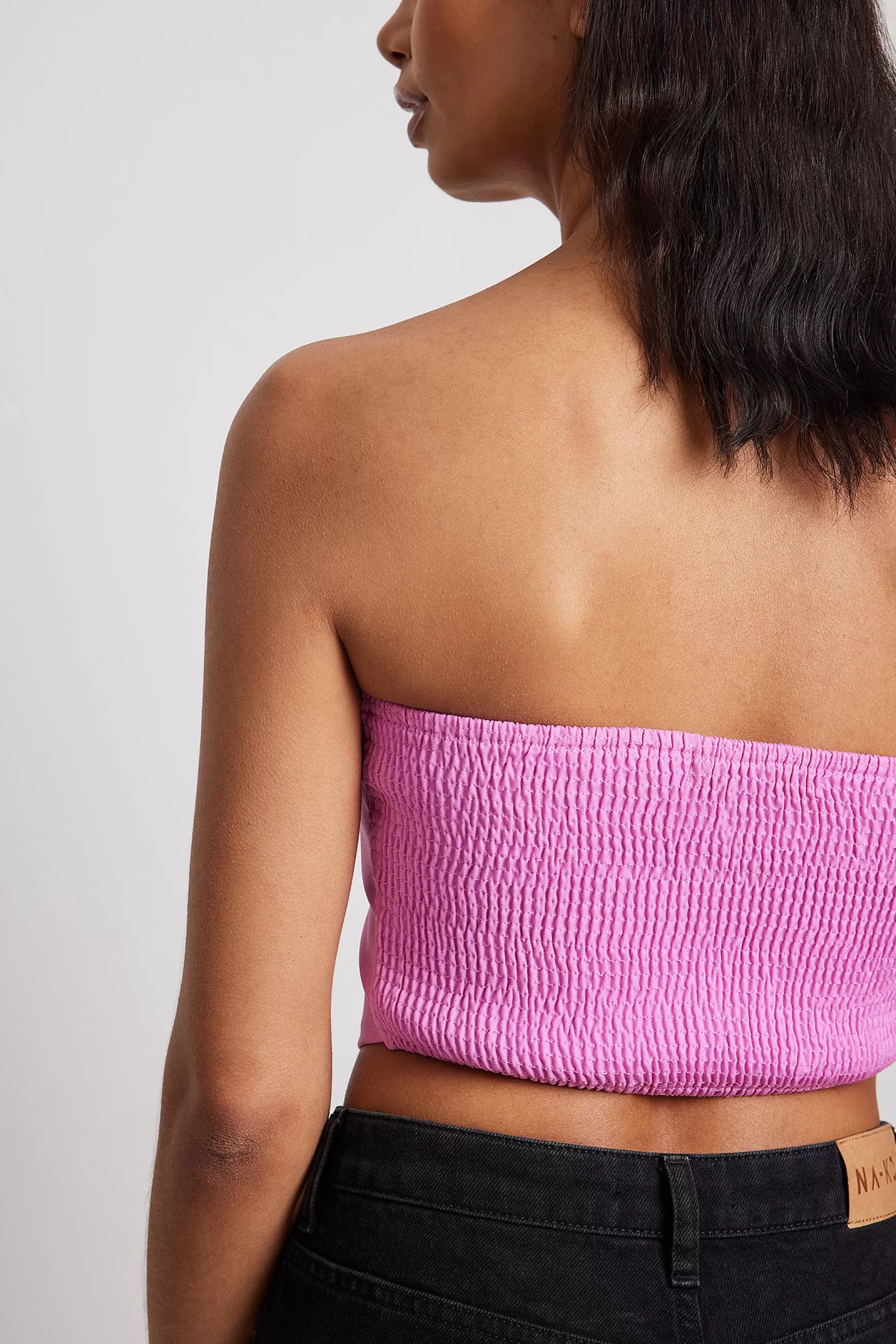 NA-KD Rhinestone Detail Cropped Top Pink