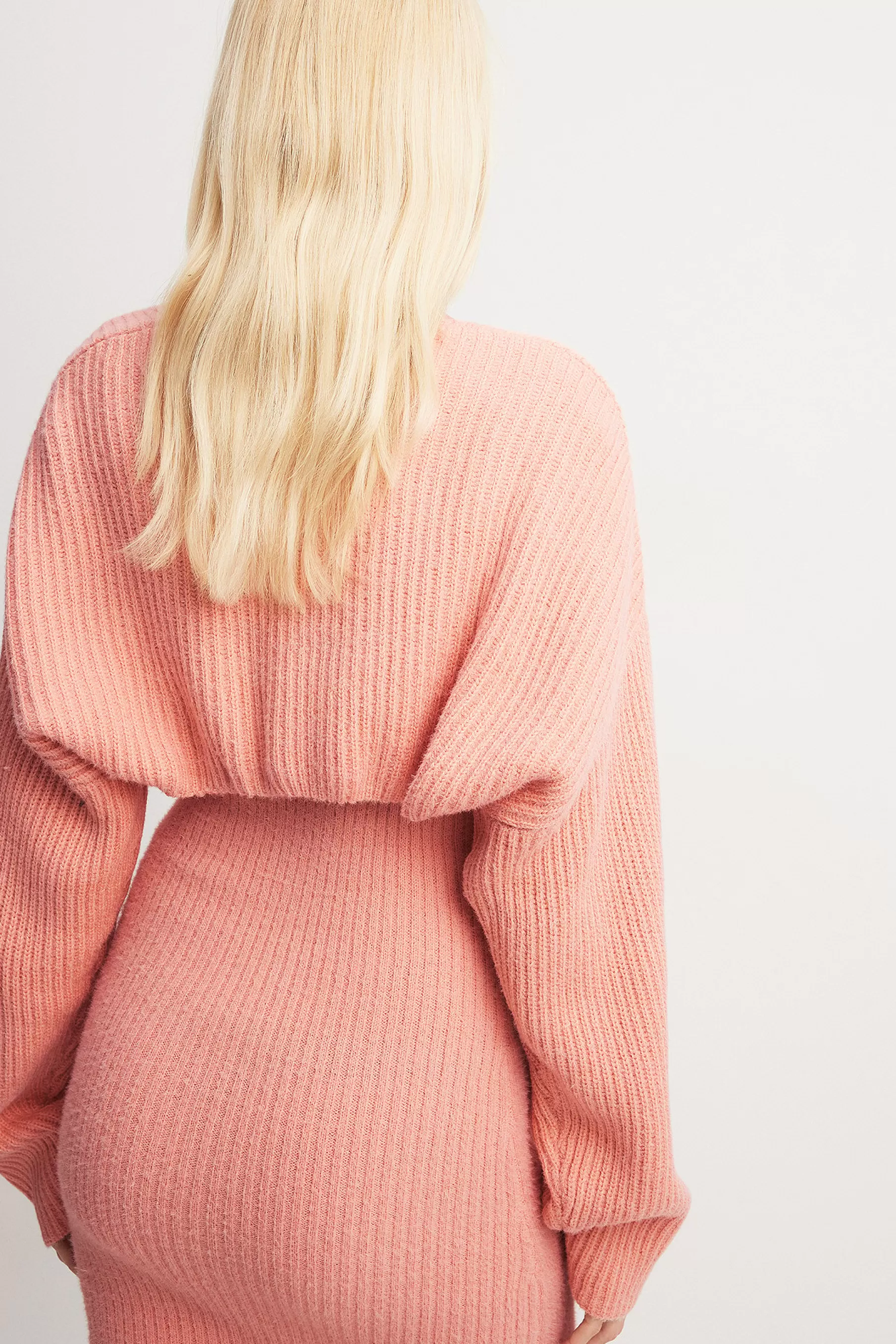 NA-KD Rib Knitted Bolero Pink