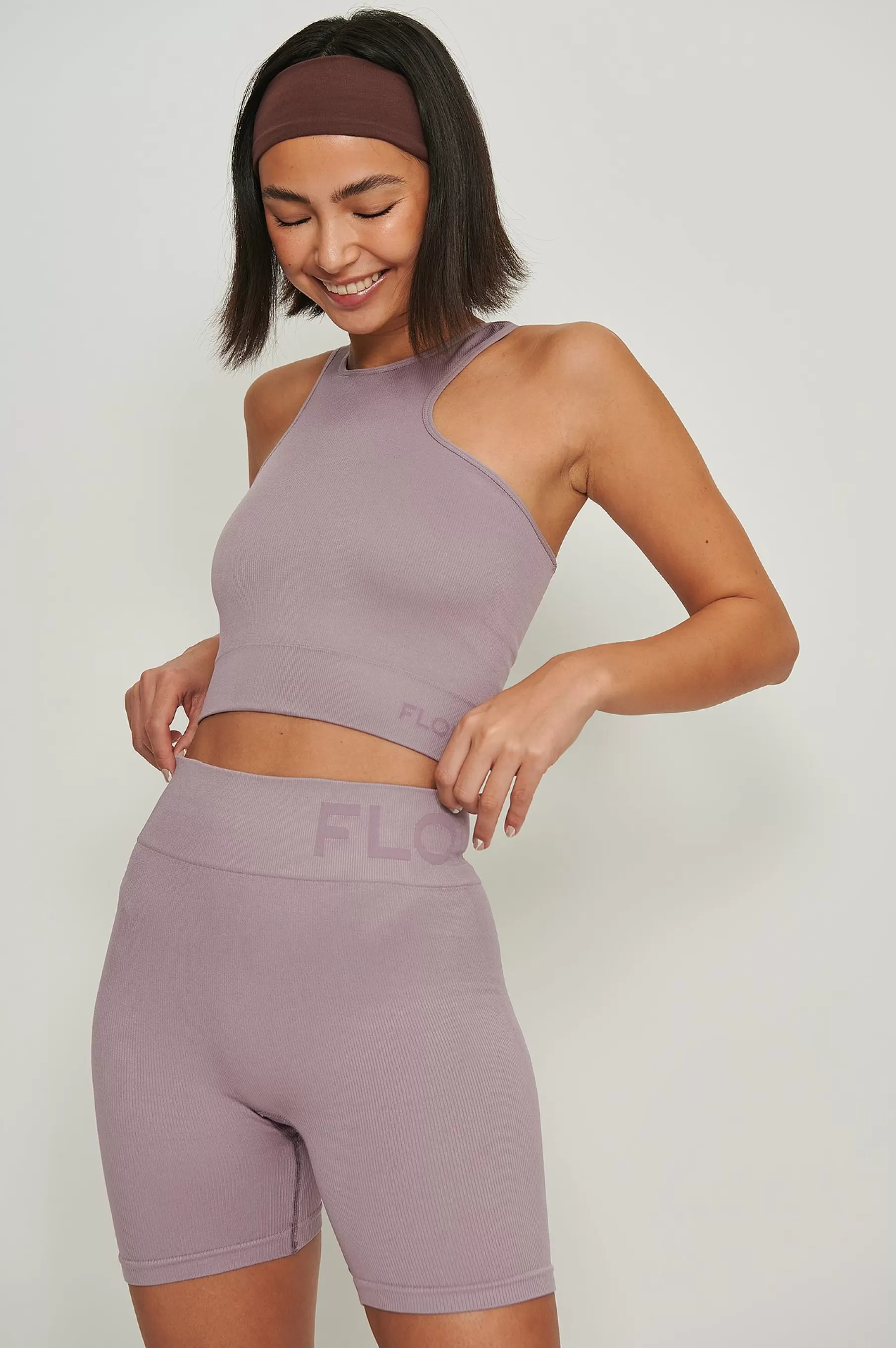 NA-KD Ribbed Asymmetric Top Purple