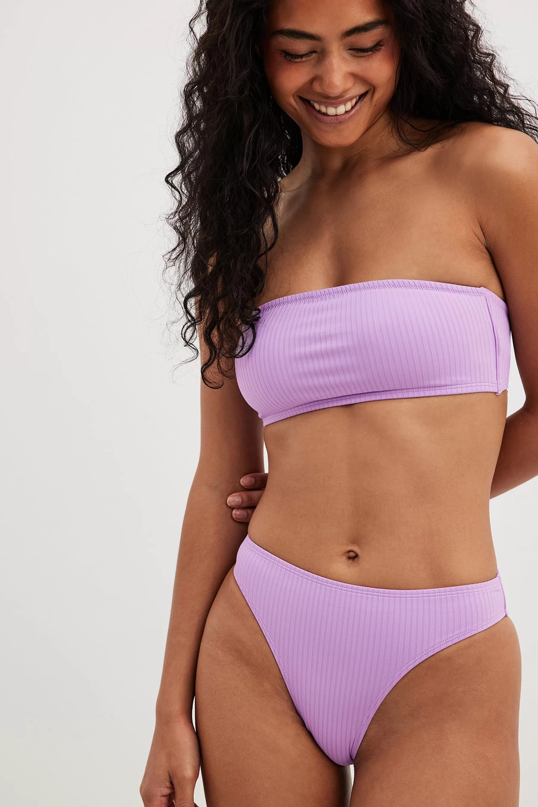 NA-KD Ribbed Bikini Panties Purple