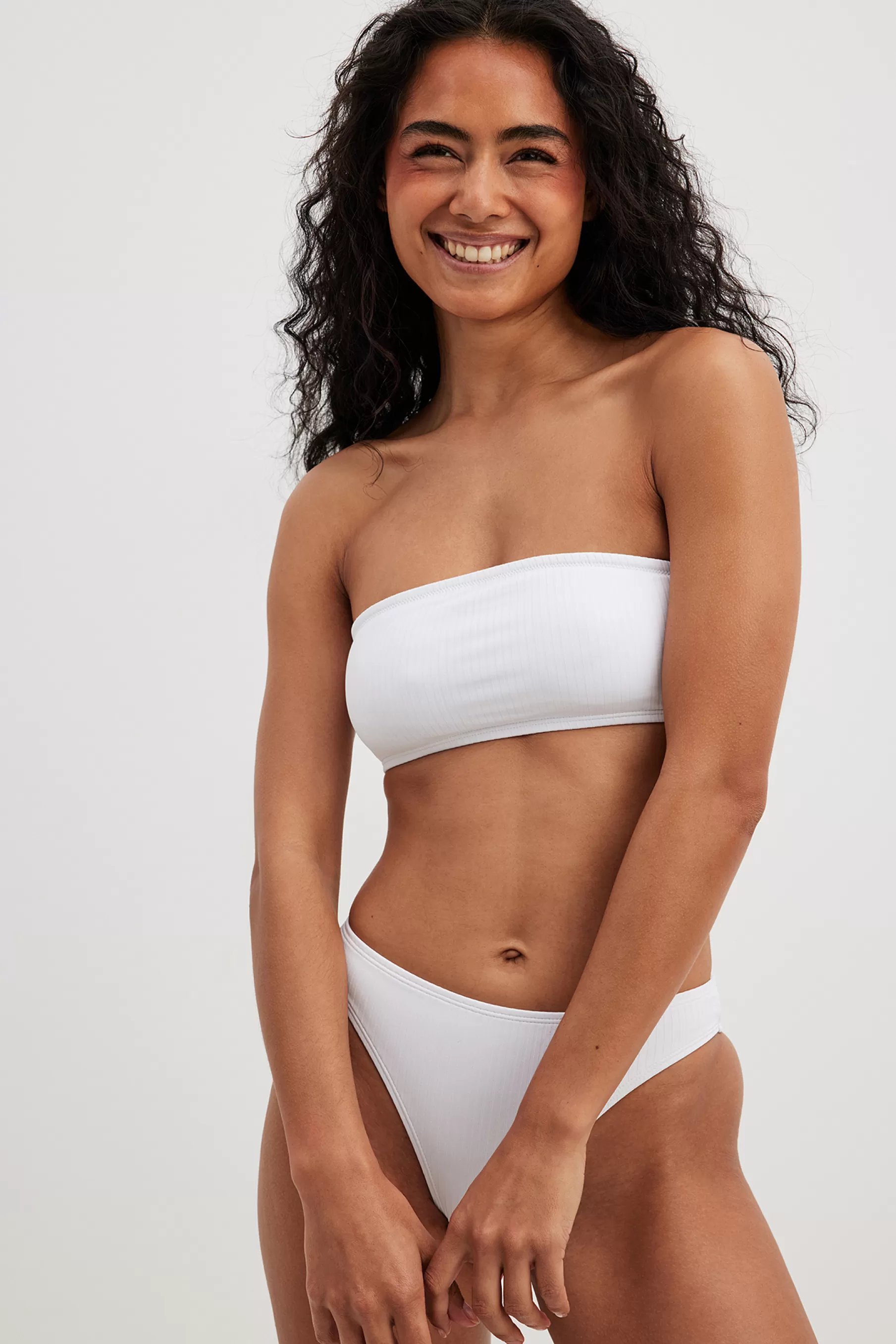 NA-KD Ribbed Bikini Panties White