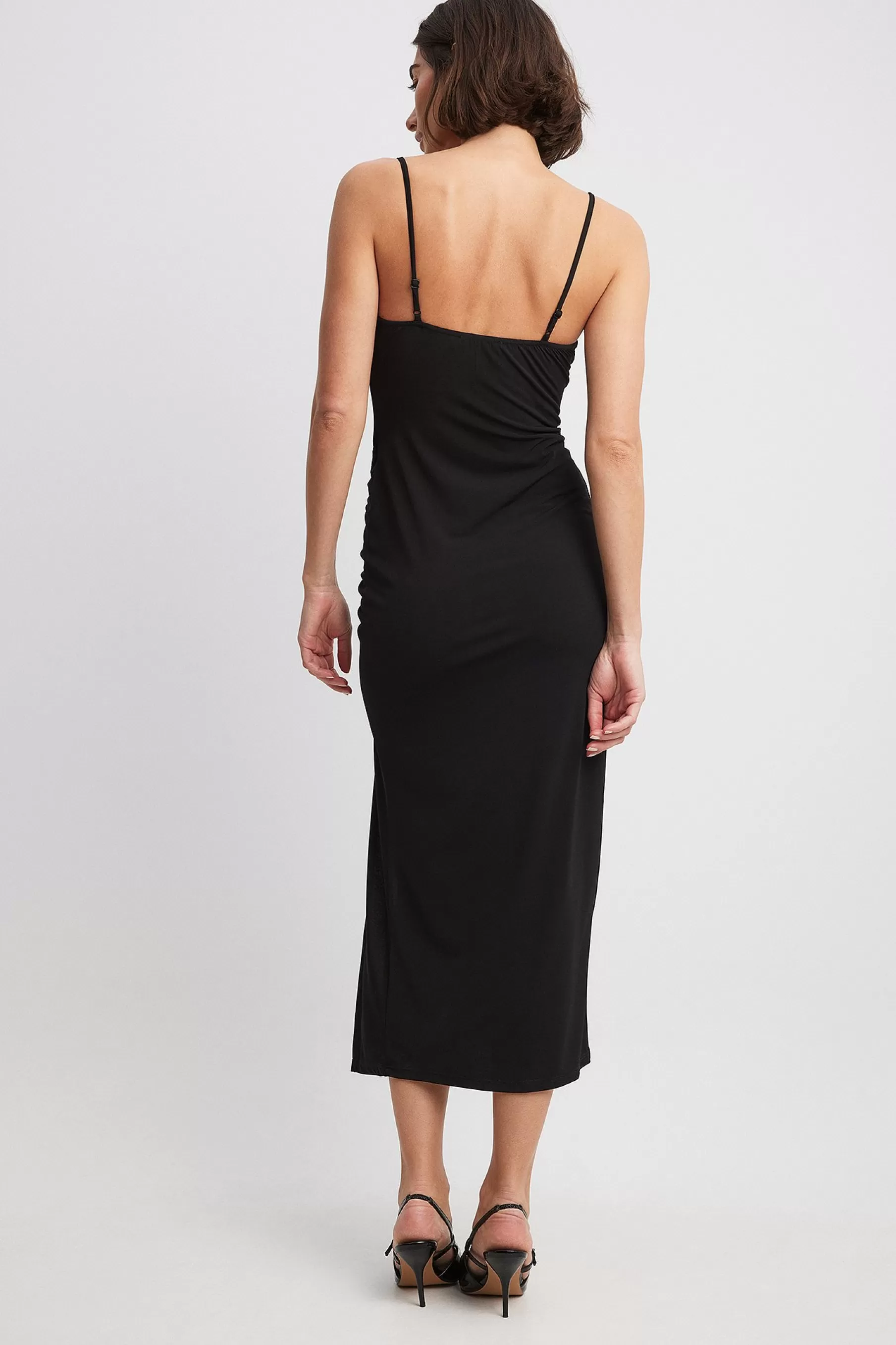 NA-KD Rouched Jersey Dress Black