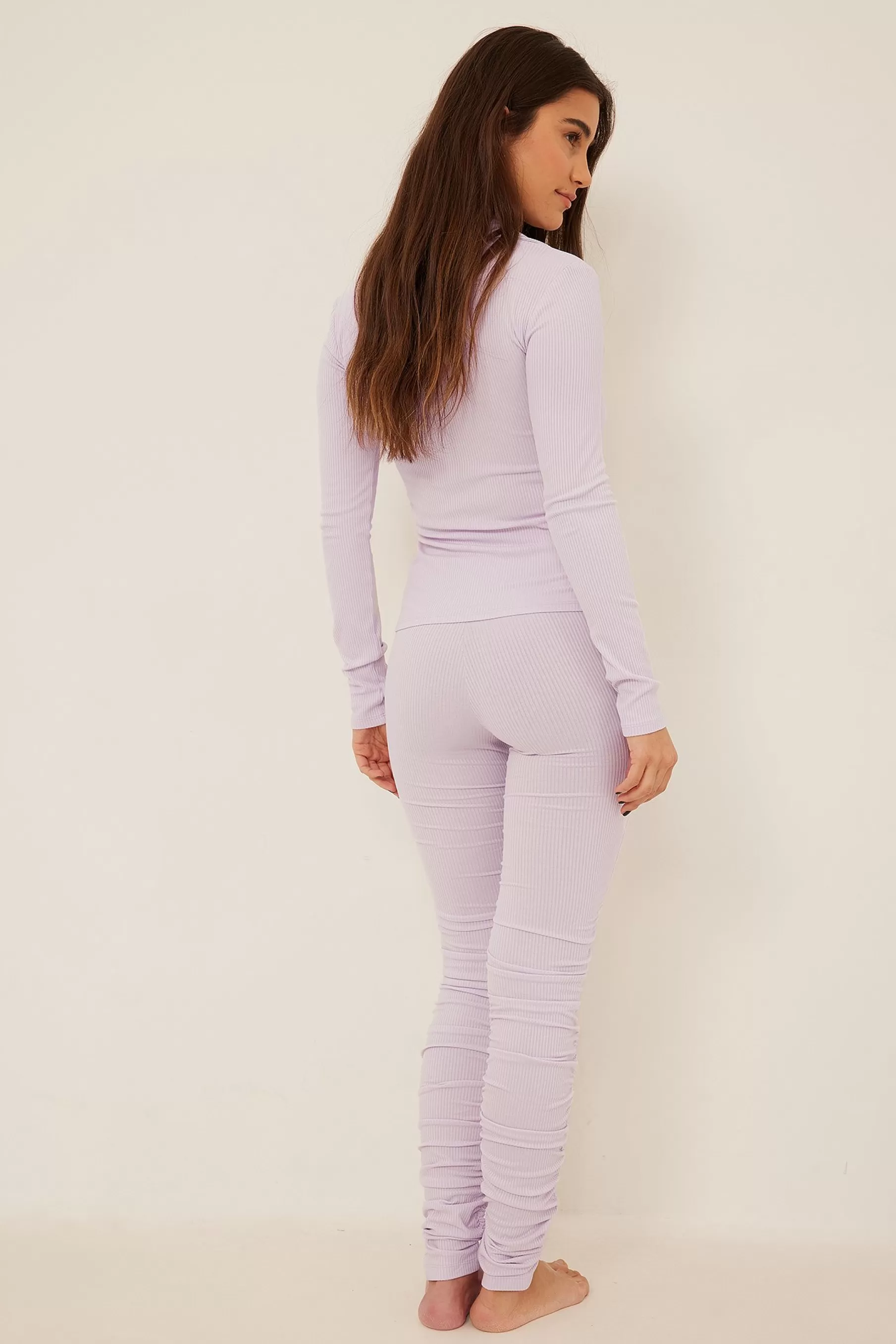 NA-KD Rouched Leggings Purple