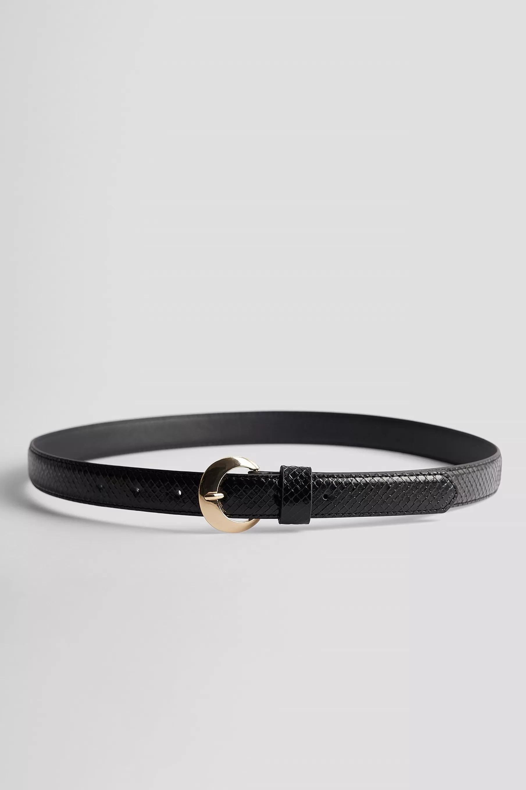 NA-KD Round Buckle Snake Look Belt Black