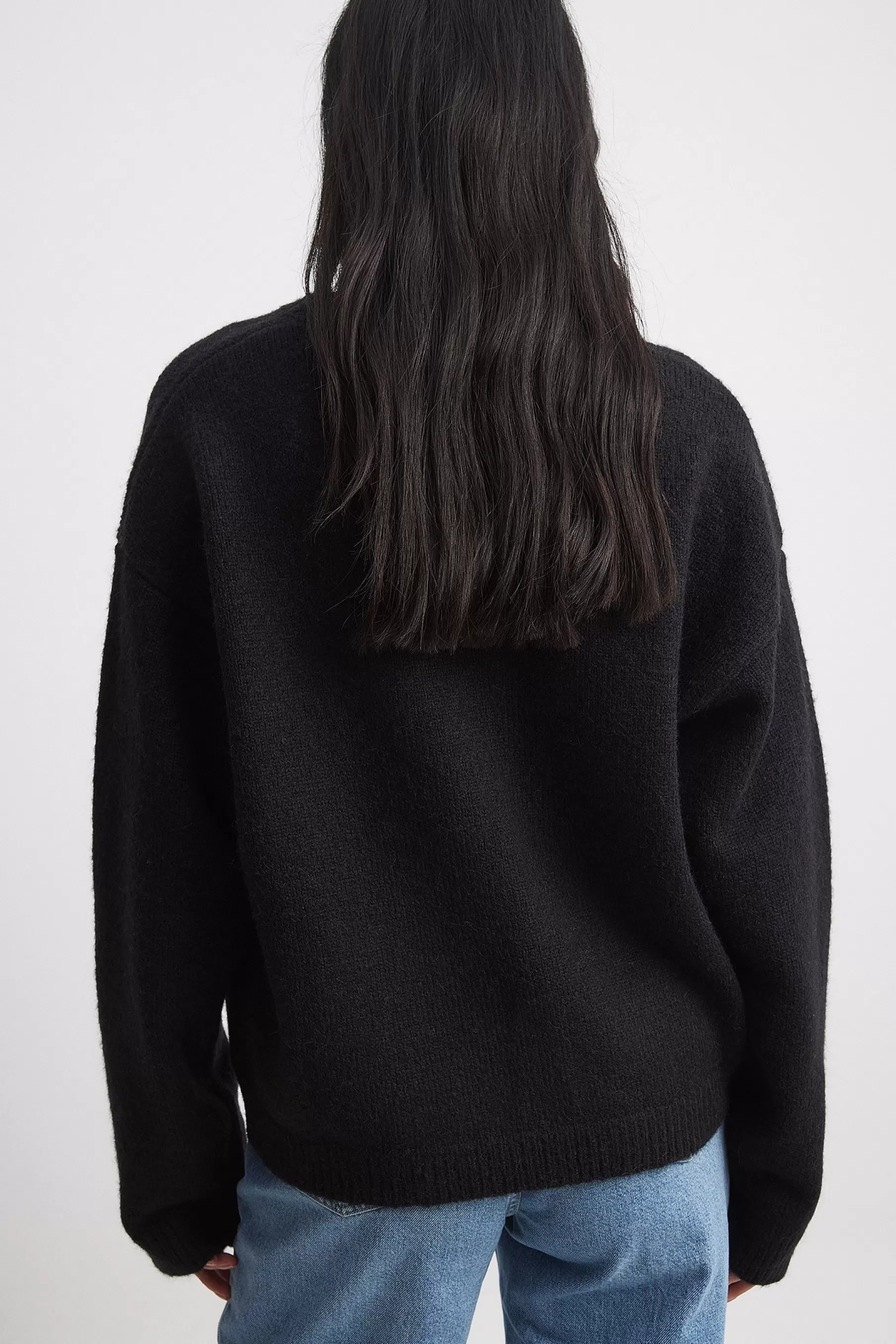 NA-KD Round Neck Knitted Sweater Black