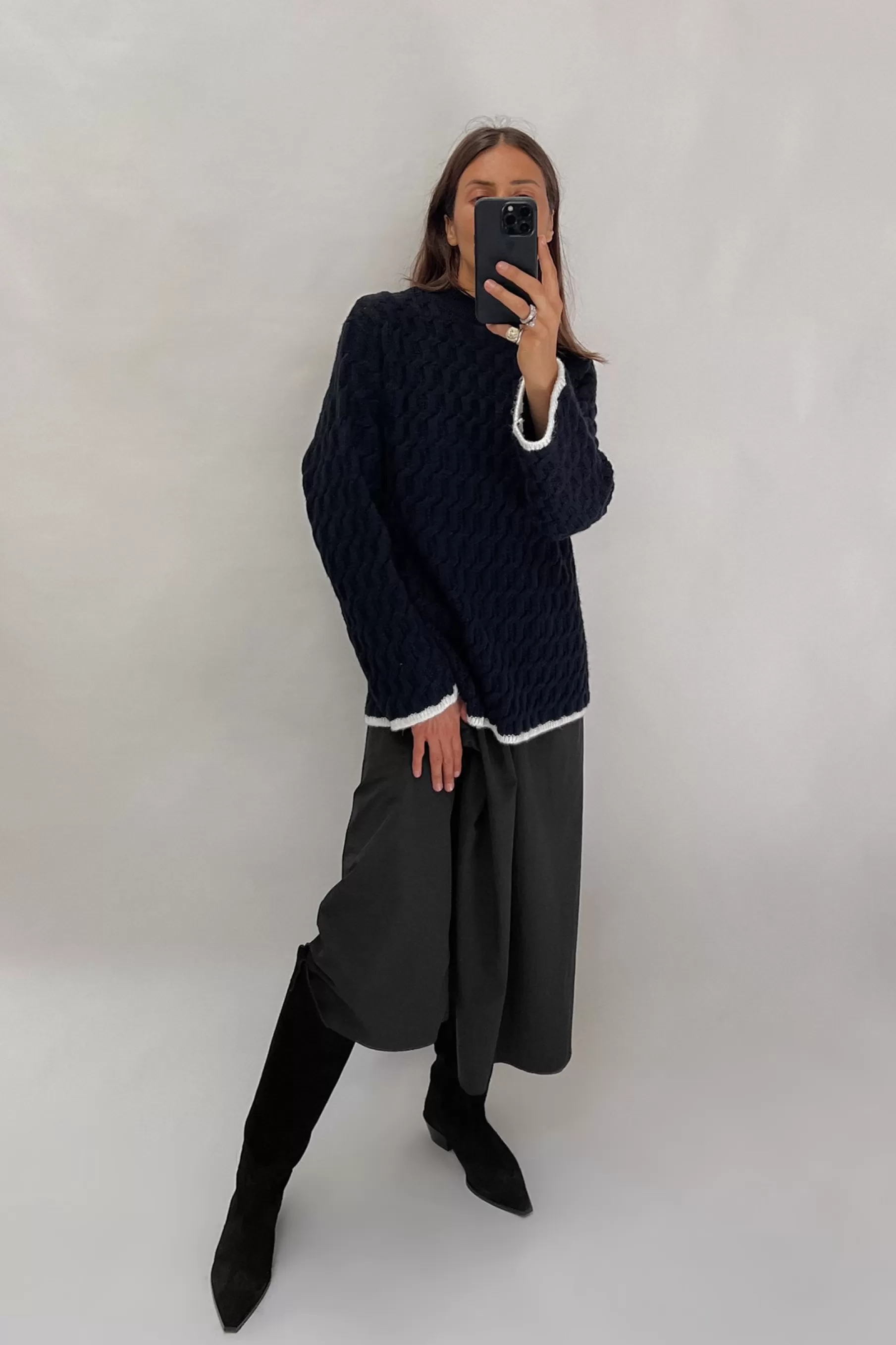 NA-KD Round Neck Knitted Sweater Blue