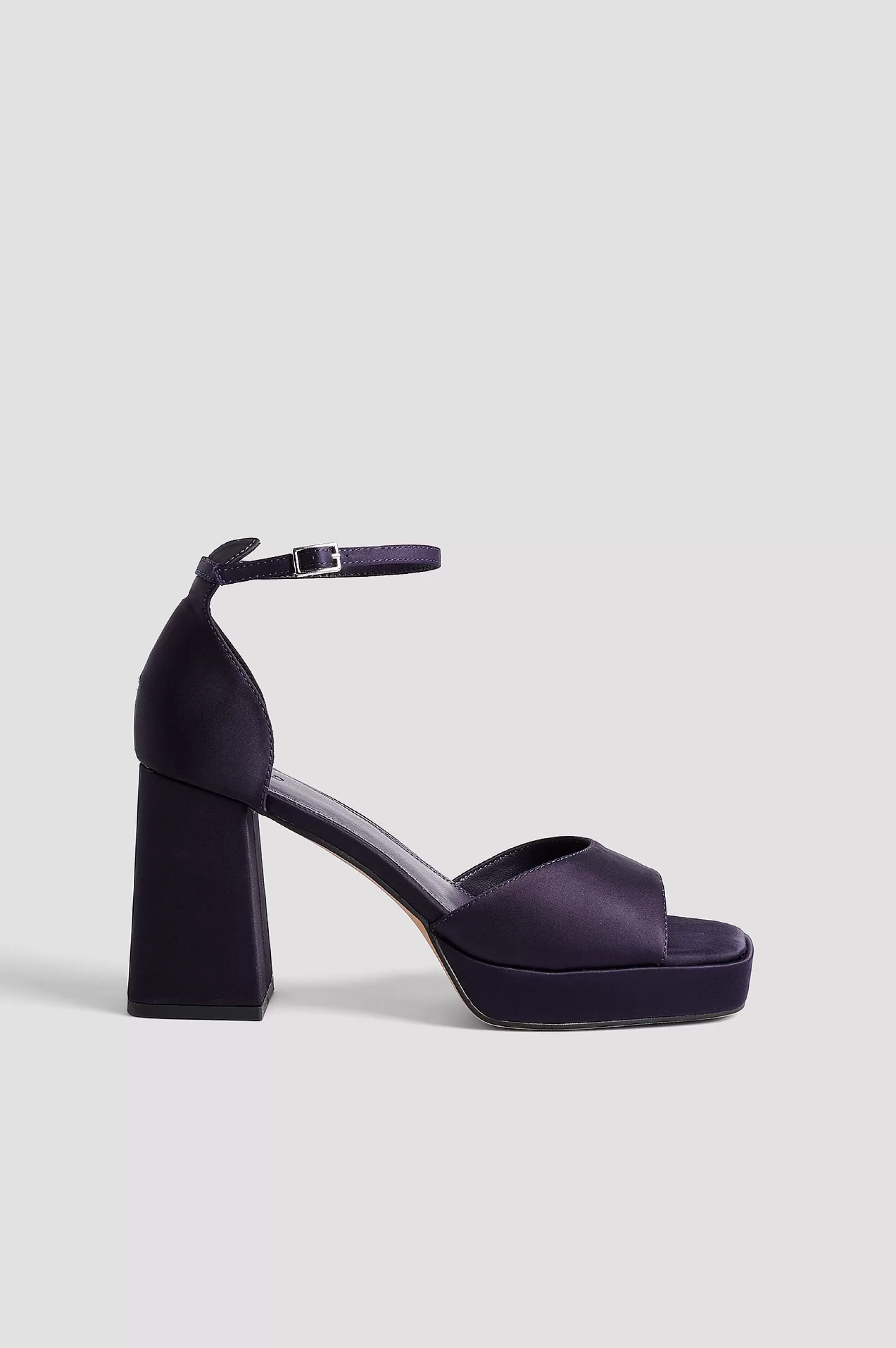 NA-KD Satin Plateau Heels Purple