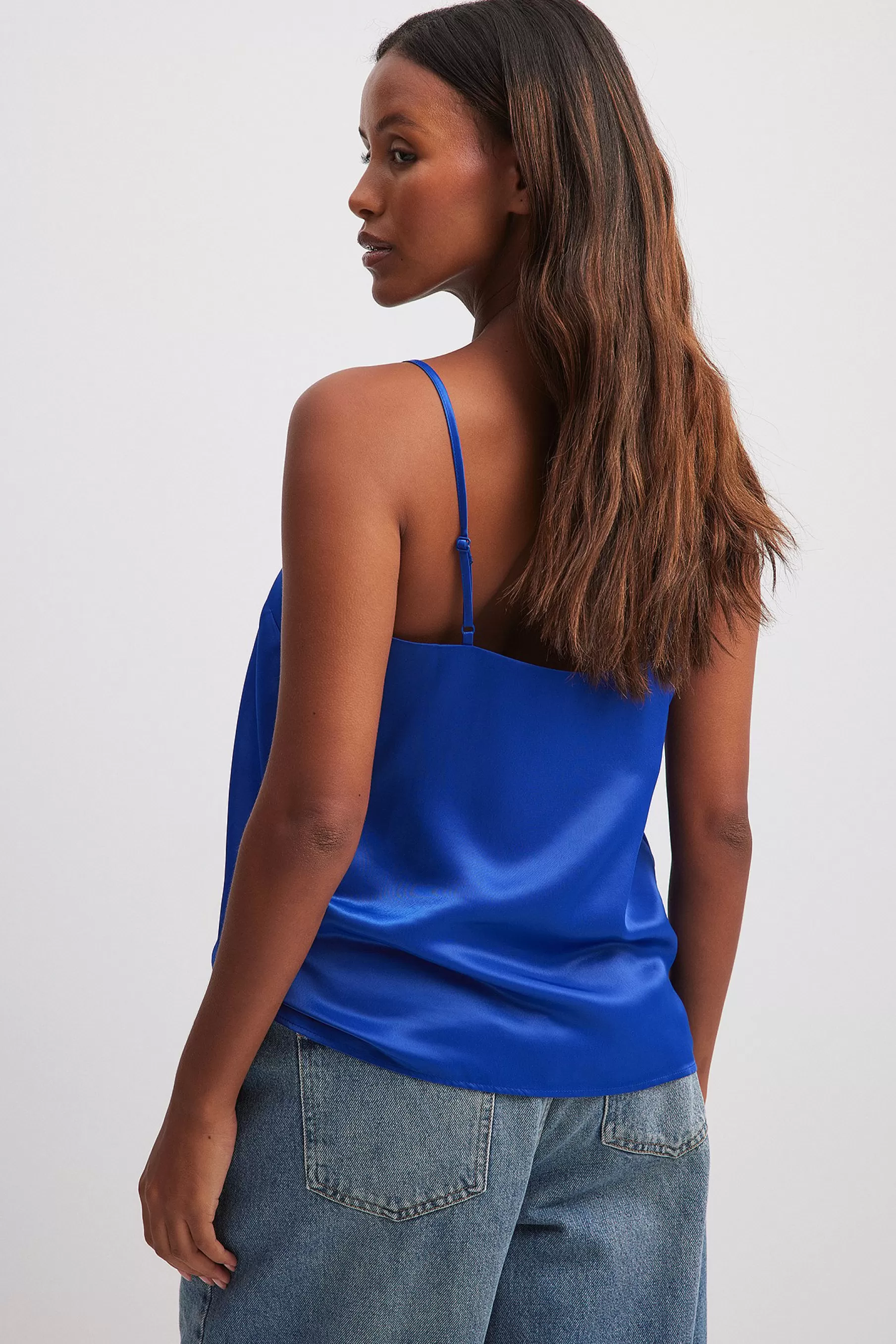 NA-KD Satin Top Blue