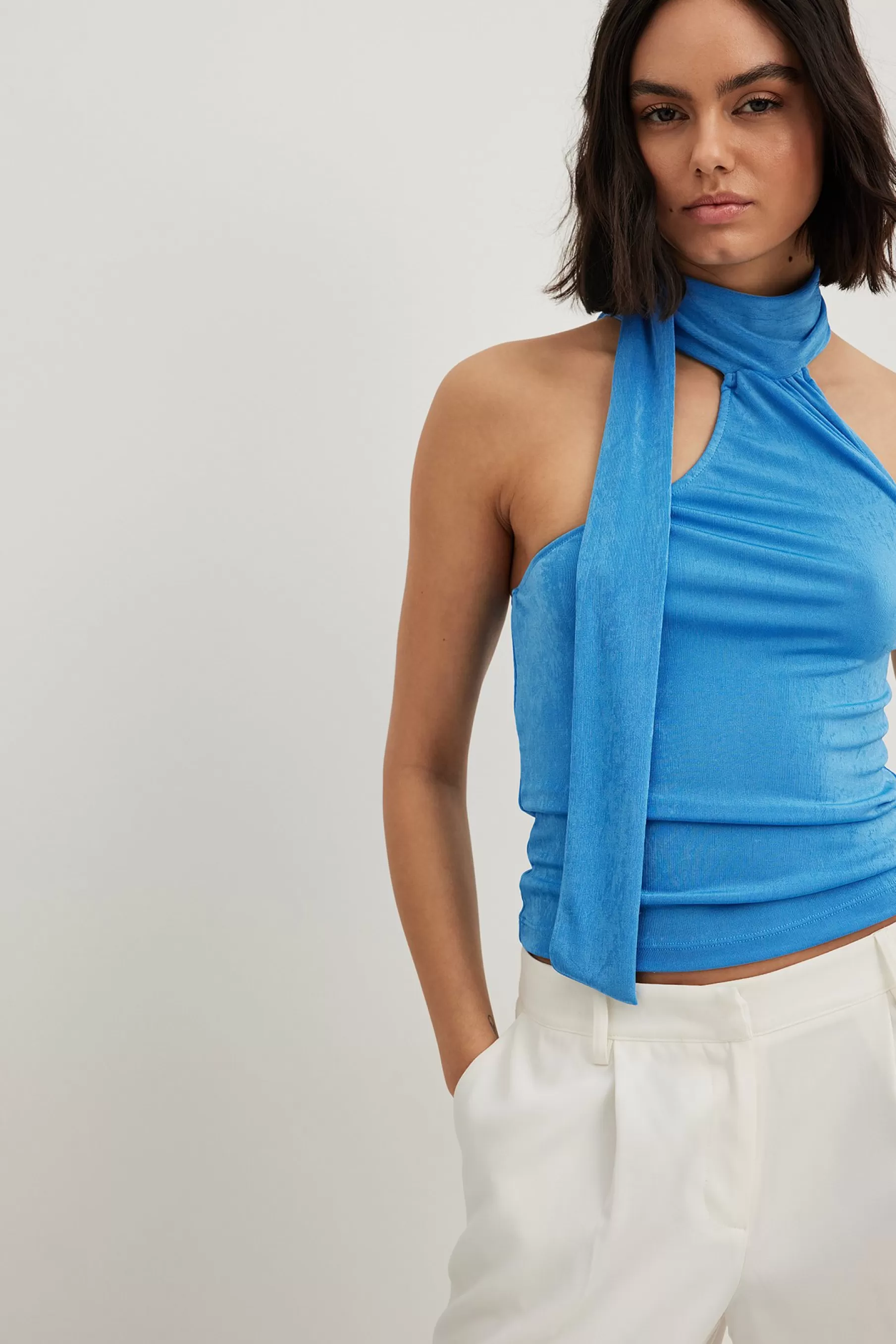 NA-KD Scarf Top Blue