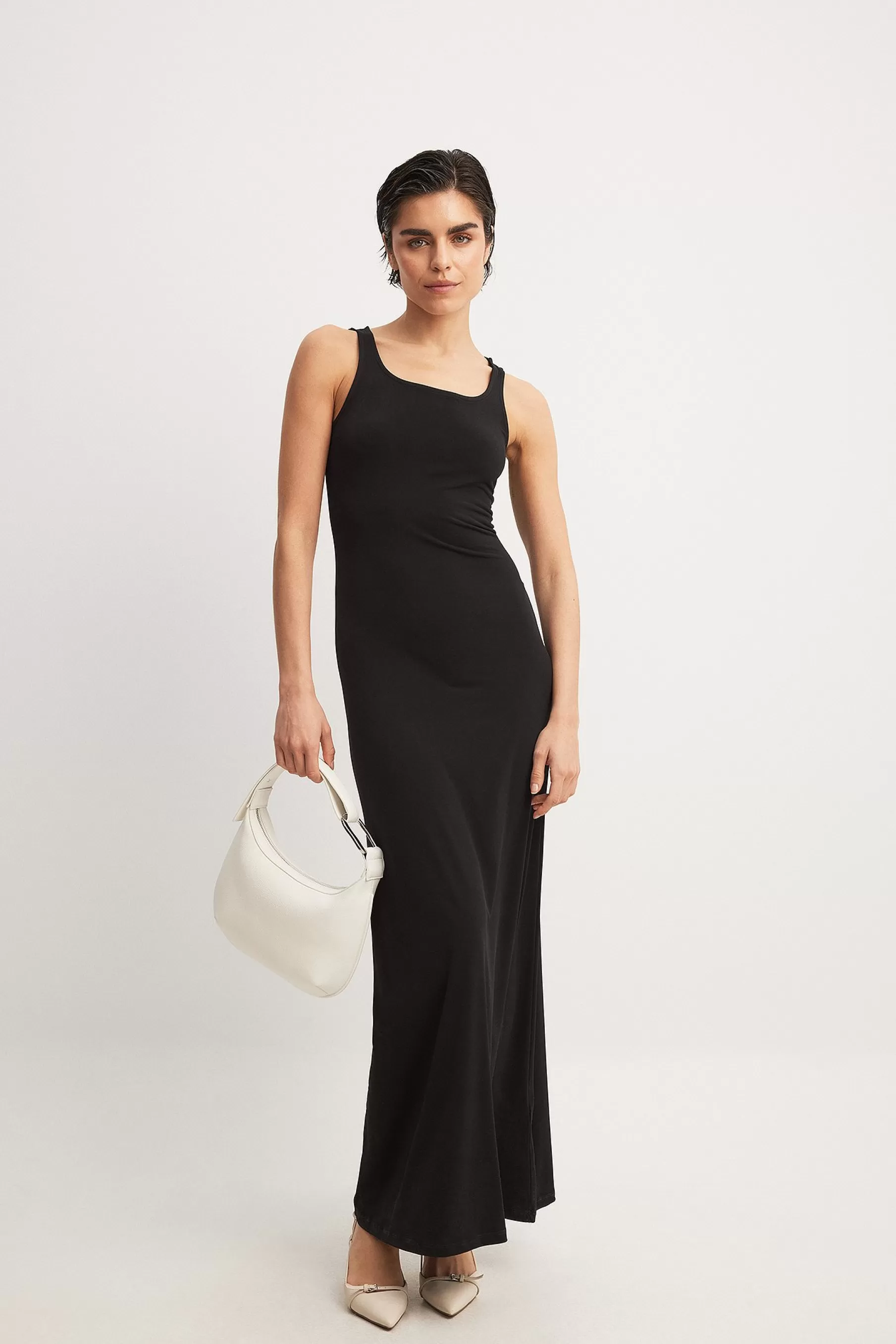 NA-KD Scooped Neck Maxi Tank Dress Black