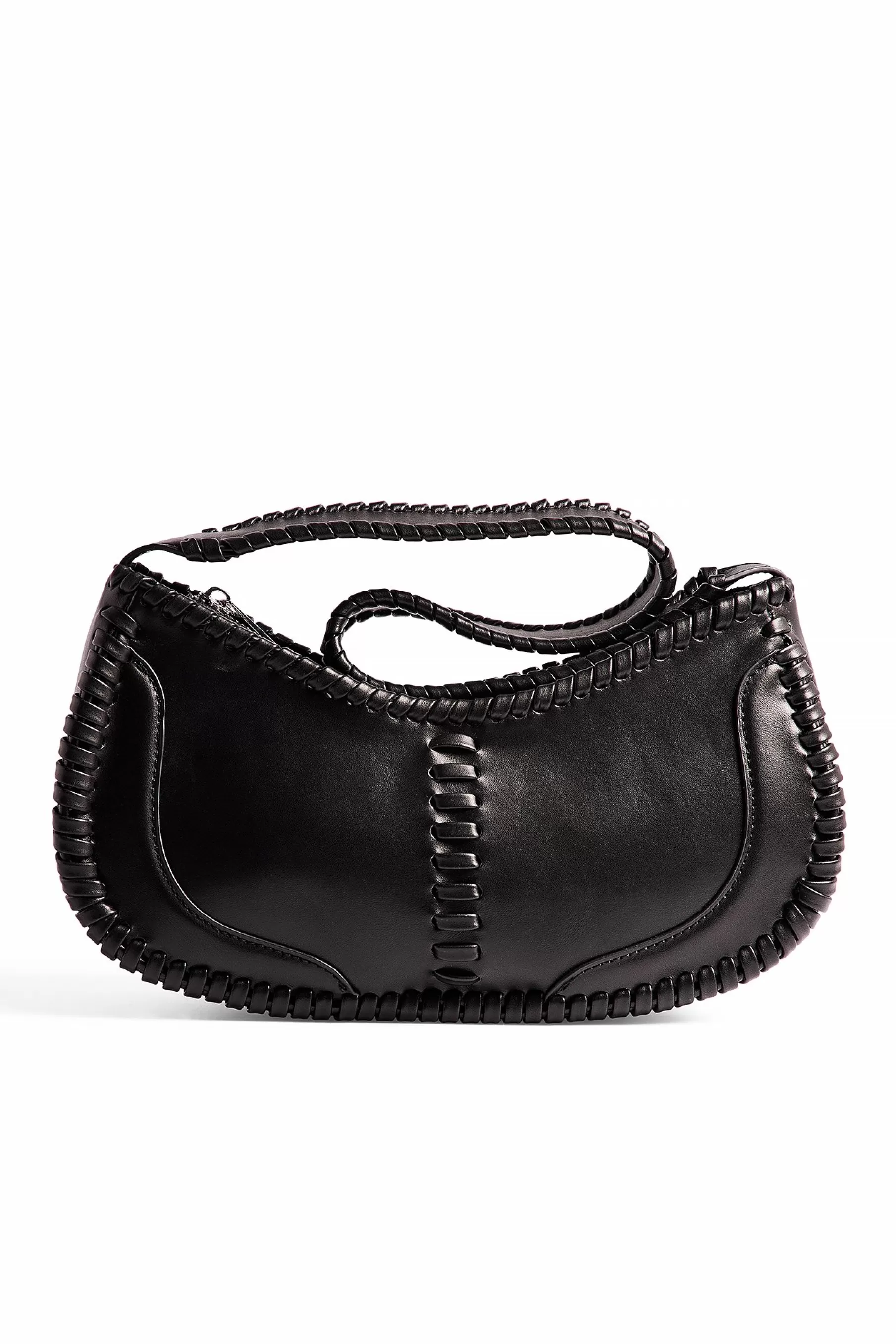 NA-KD Seam Detail Shoulder Bag Black