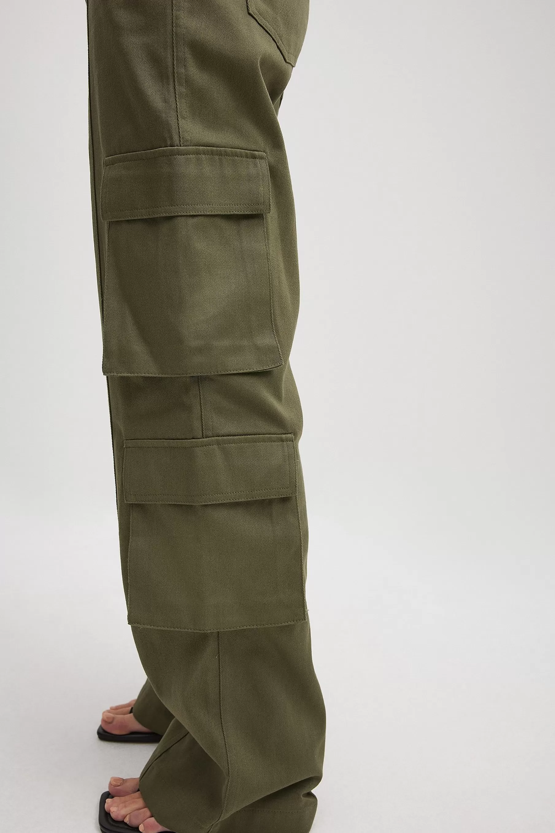 NA-KD Seamline Detail Cargo Pants Green