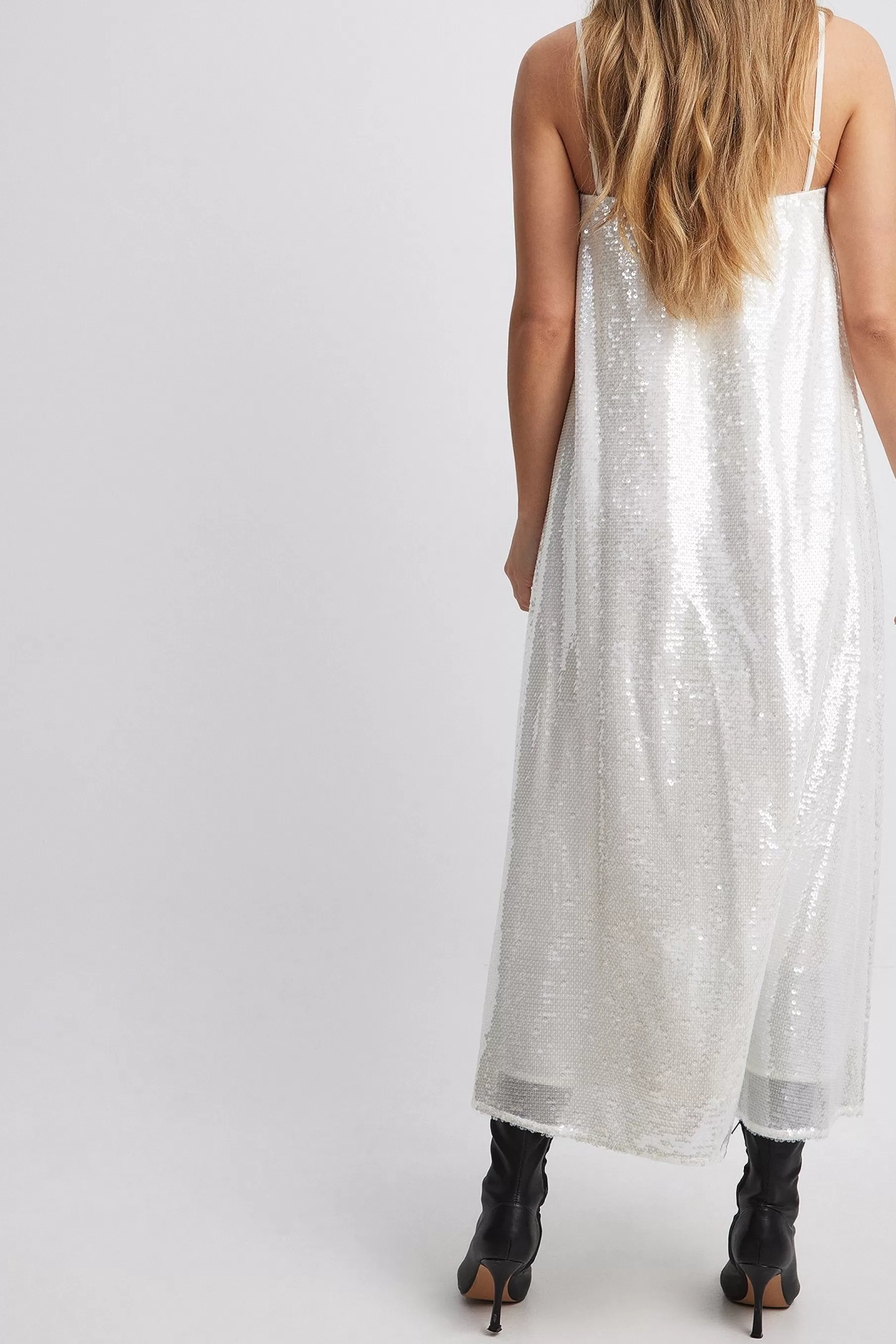 NA-KD Sequin Bandeau Dress White