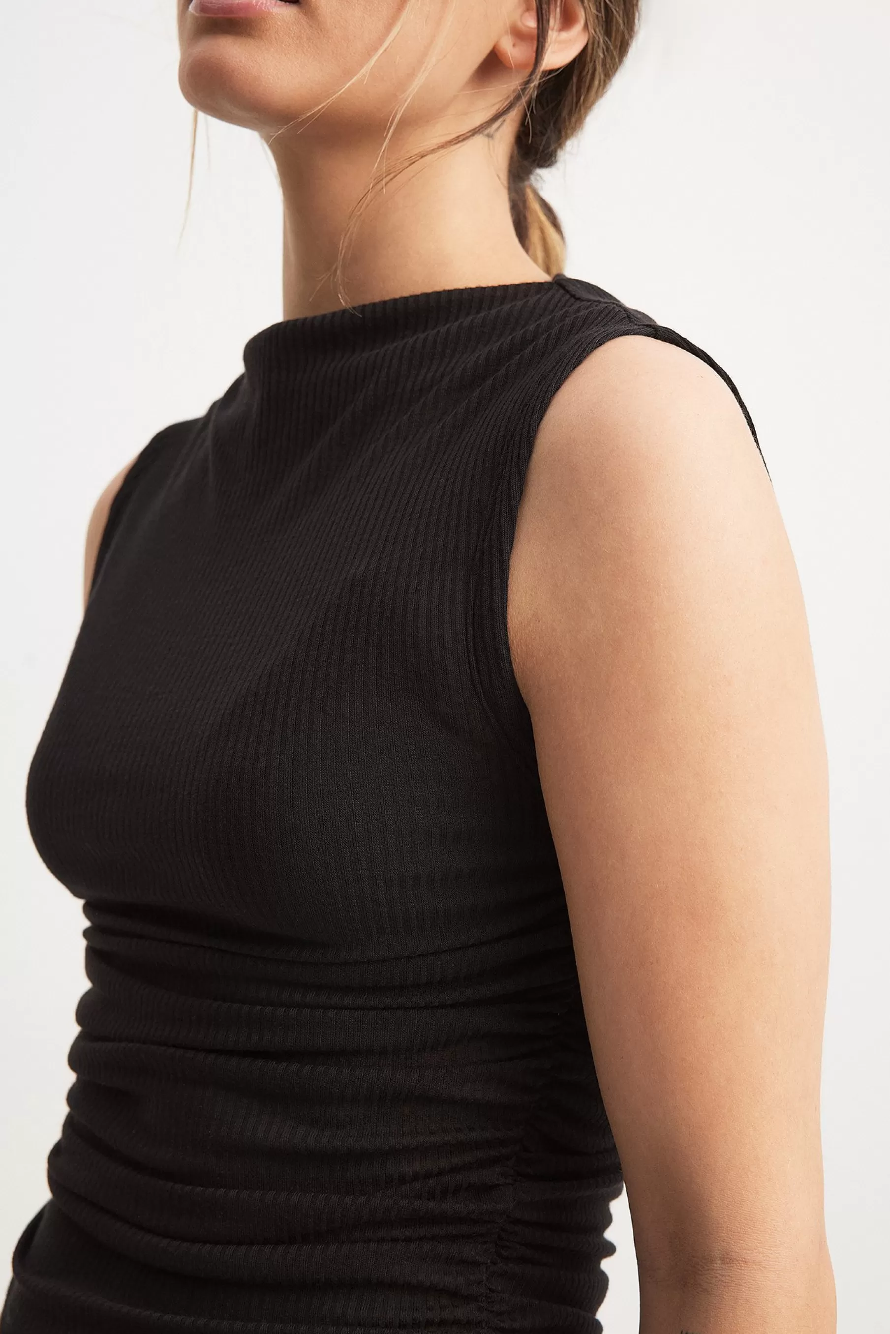 NA-KD Sheer Rib Top Black