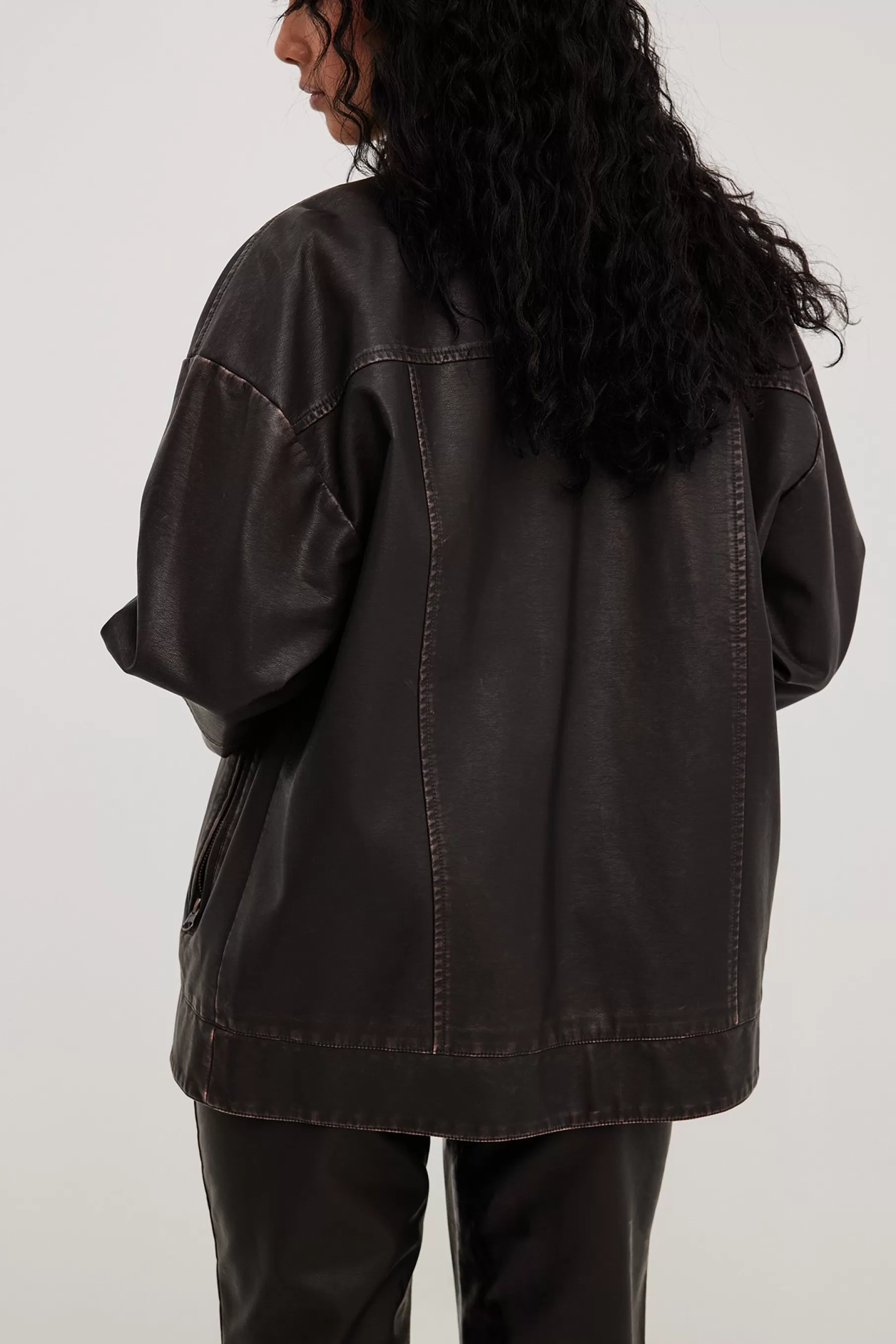 NA-KD Short Pu Biker Jacket Brown