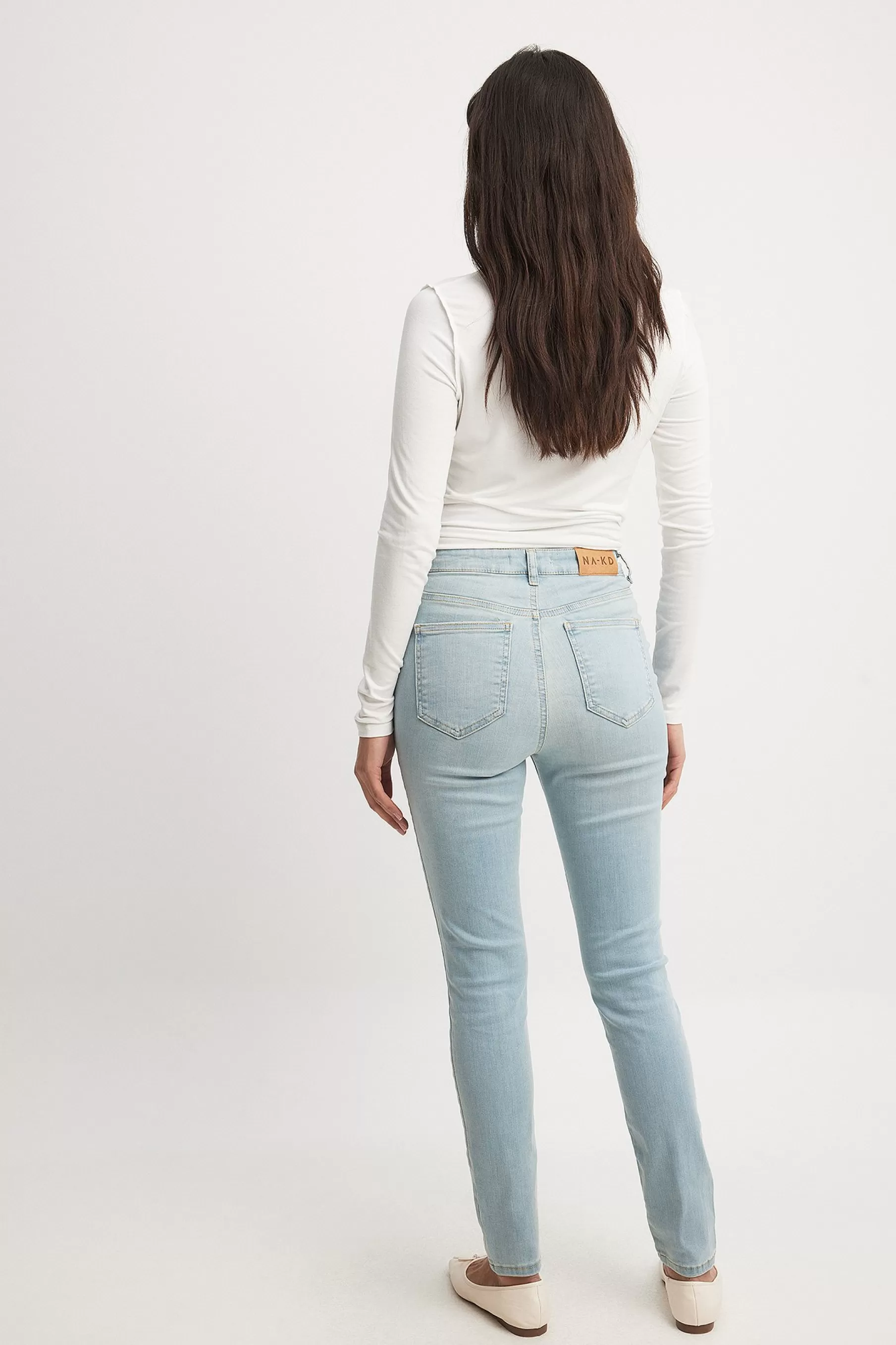 NA-KD Skinny High Waist Stretch Jeans Blue