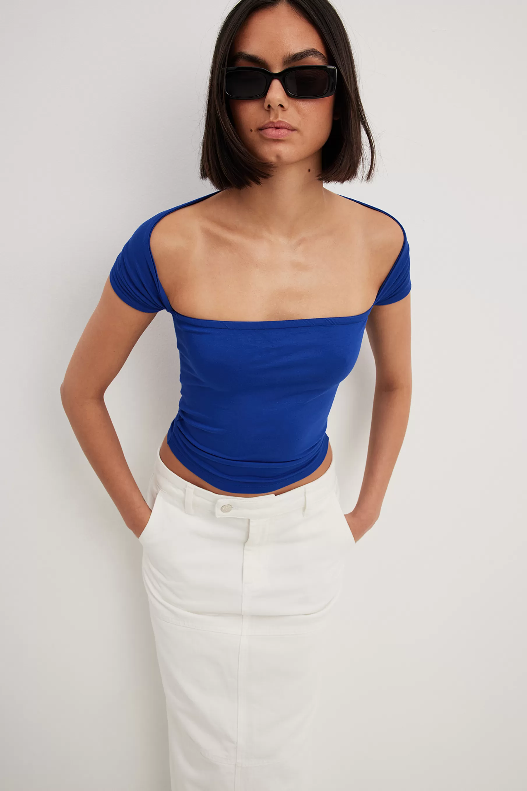 NA-KD Sleeveless Detail Top Blue