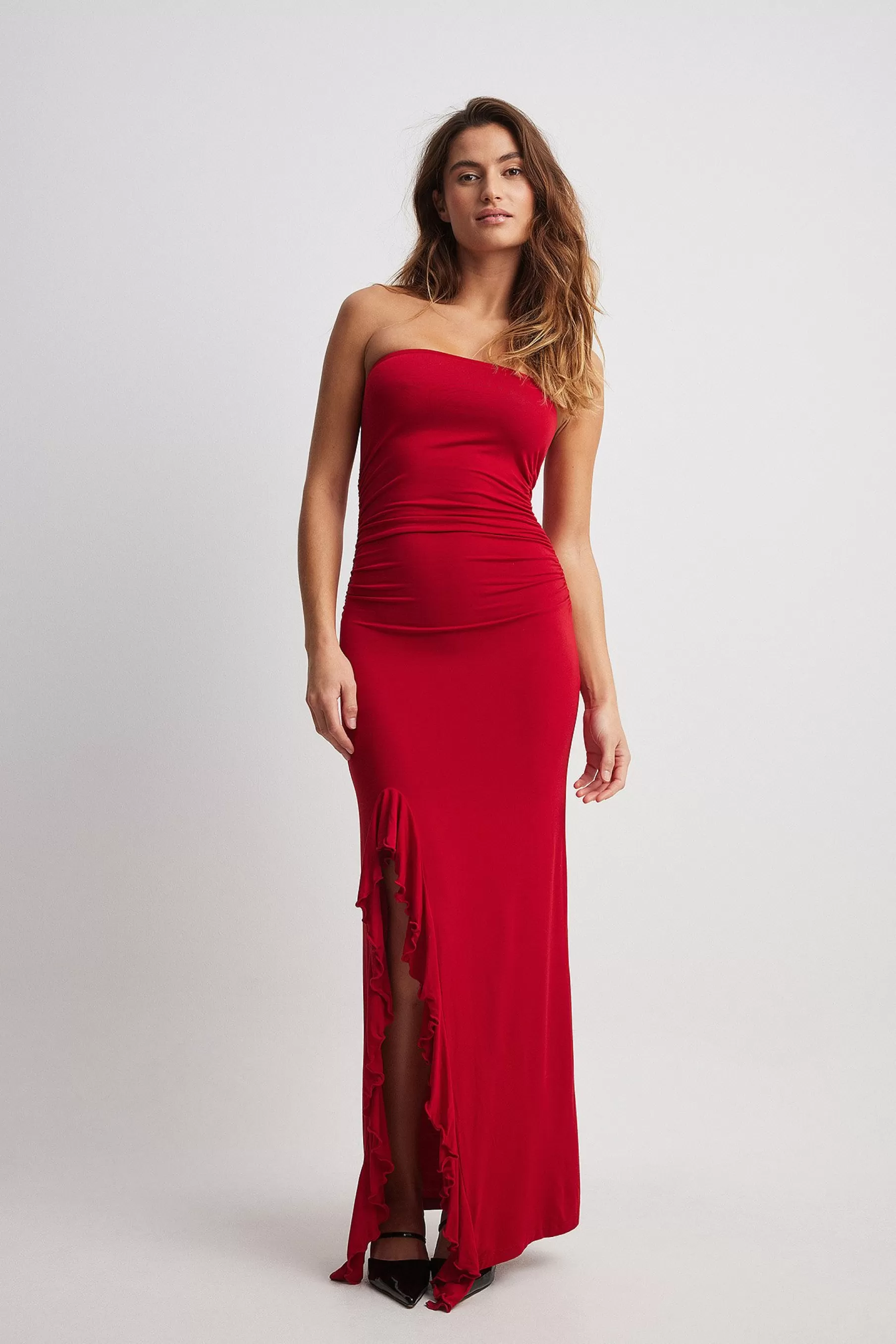 NA-KD Sleeveless Jersey Maxi Dress Red